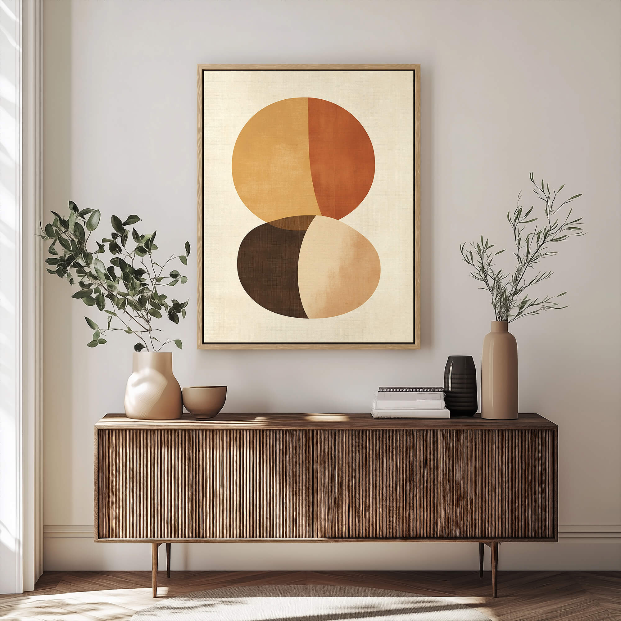 Sand and Stone Framed Canvas Wall Art - Melrose Editions