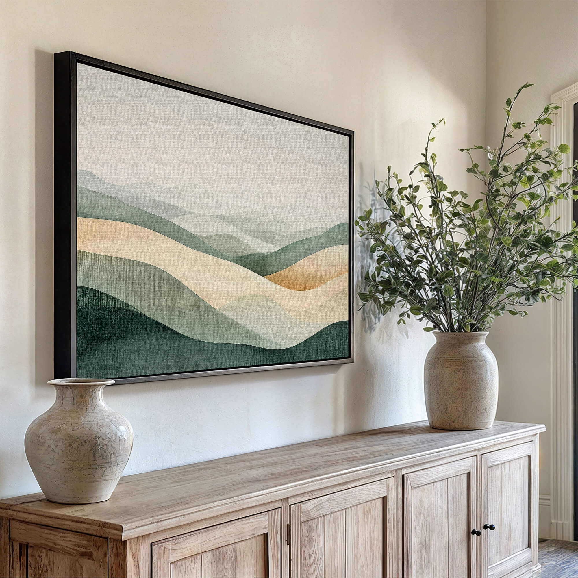 Countryside Serenity Framed Canvas Wall Art - Melrose Editions