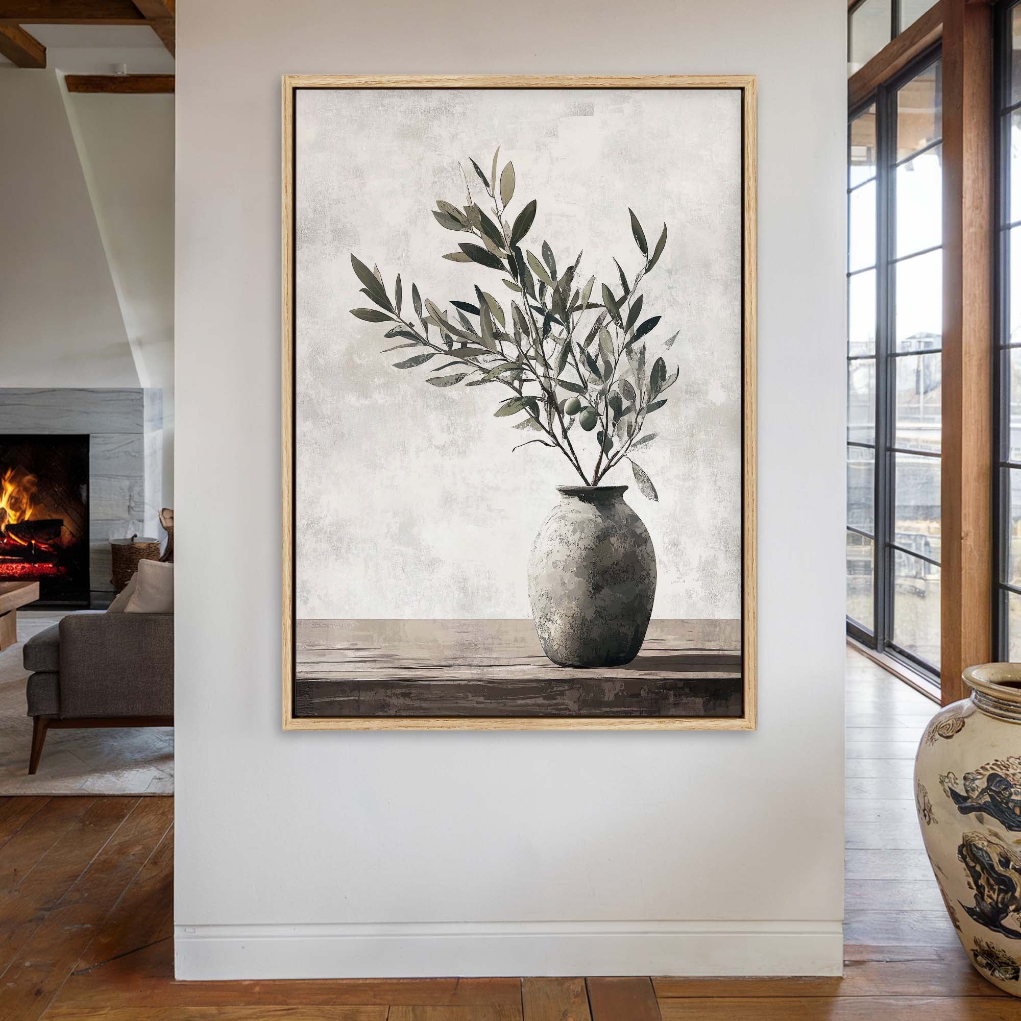 Olive Still Life No.1 Canvas Print Small — 18×24″ Natural Wall Art - Melrose Editions