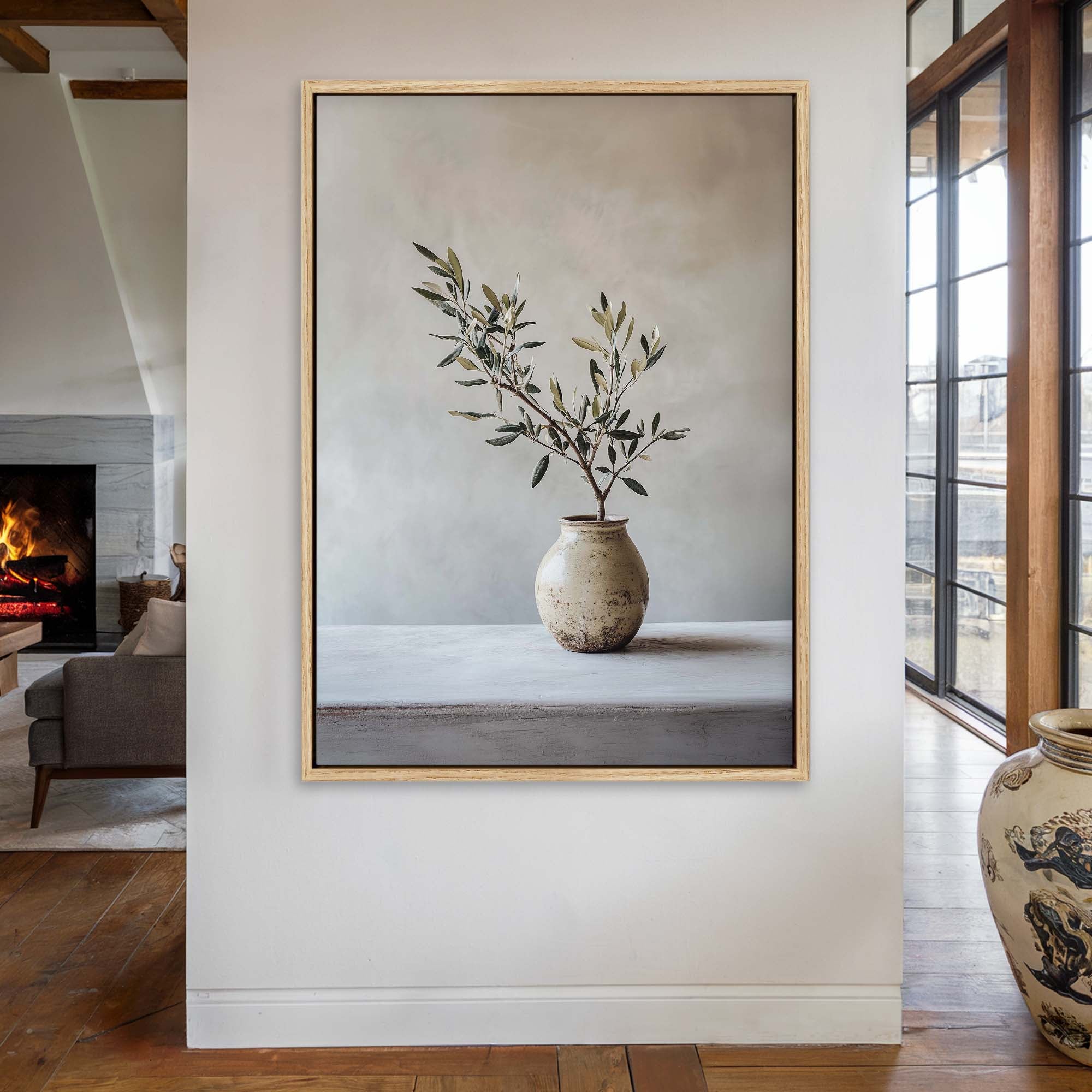 Olive Still Life No.3 Canvas Print Small — 18×24″ Natural Wall Art - Melrose Editions