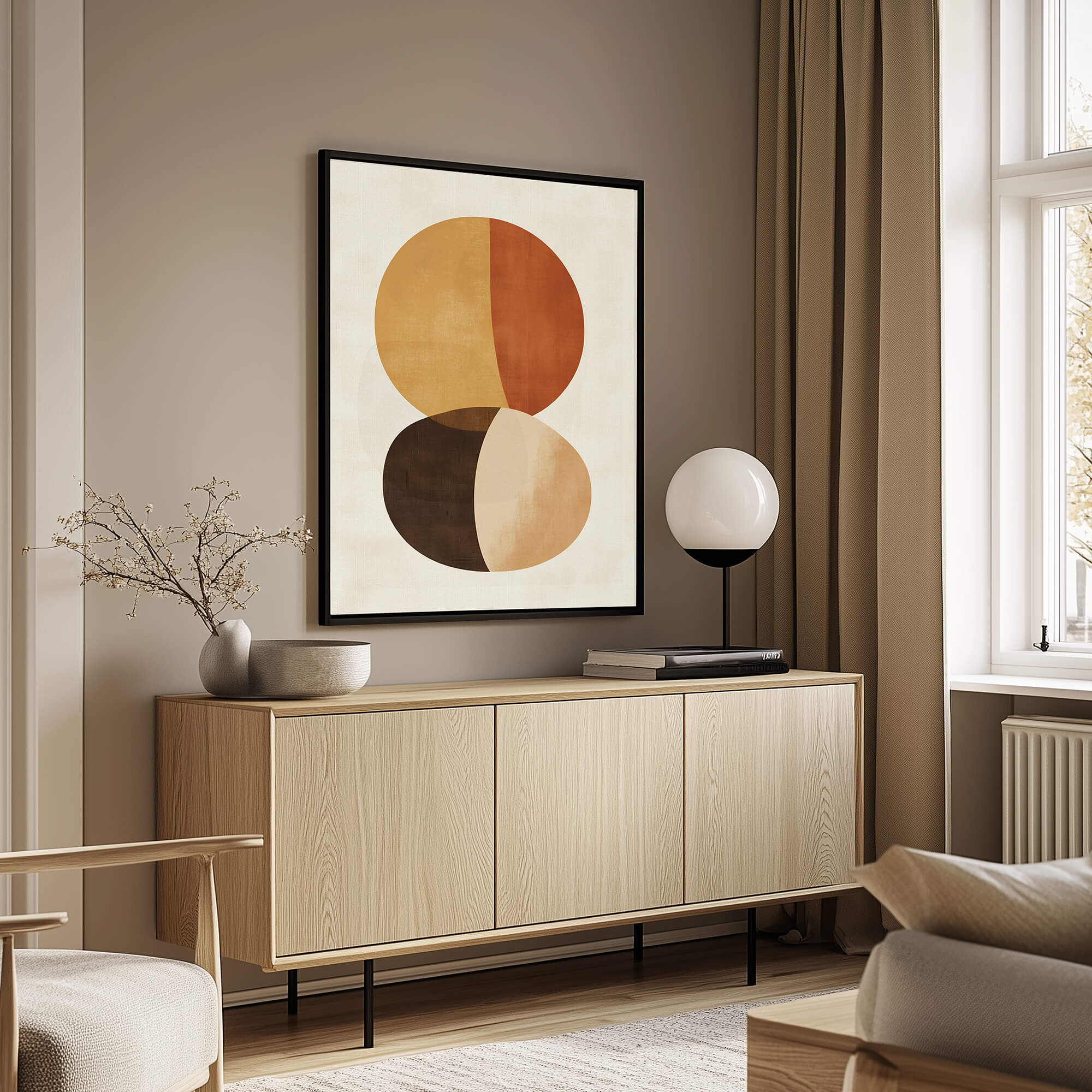 Sand and Stone Framed Canvas Wall Art - Melrose Editions