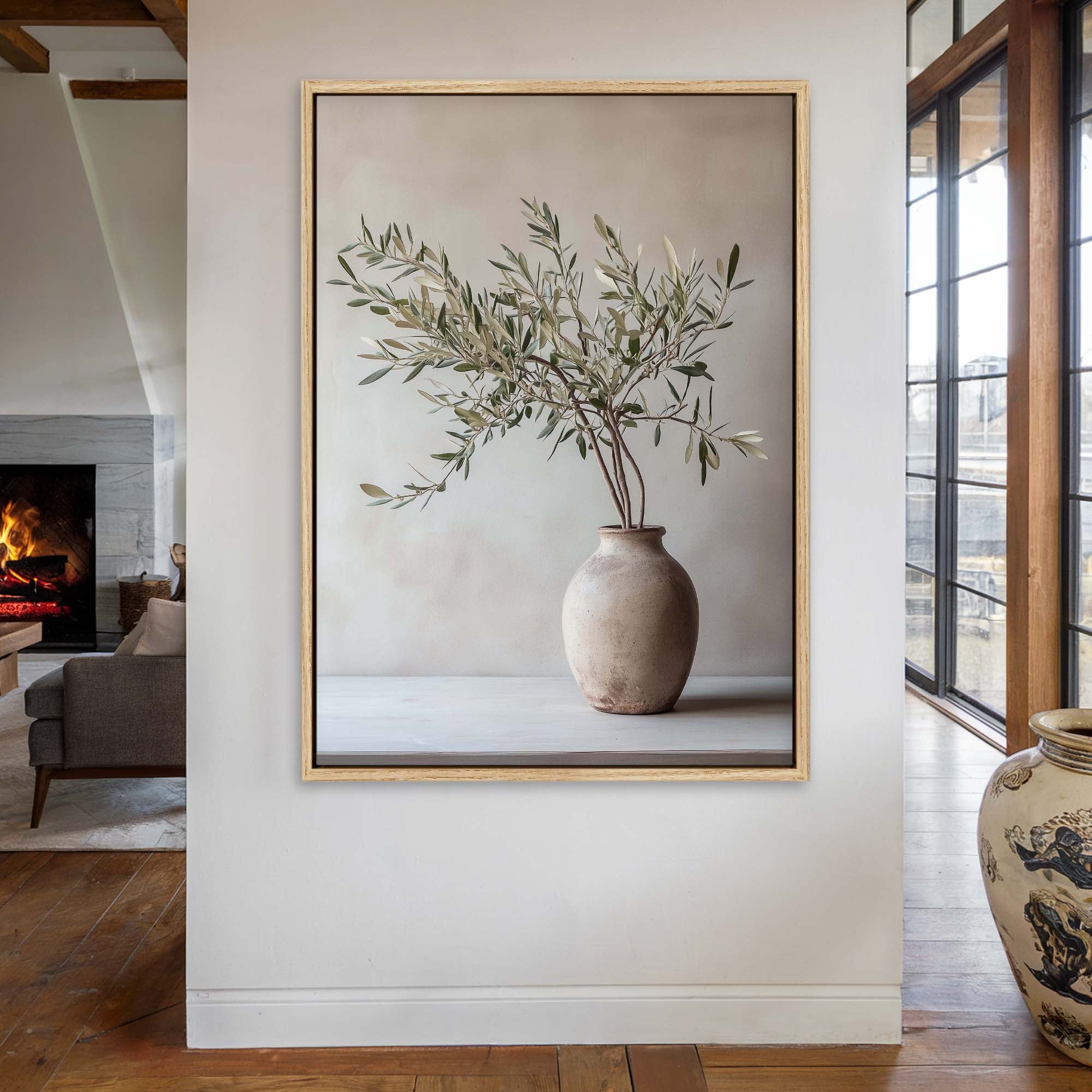 Olive Still Life No.7 Canvas Print Small — 18×24″ Natural Wall Art - Melrose Editions