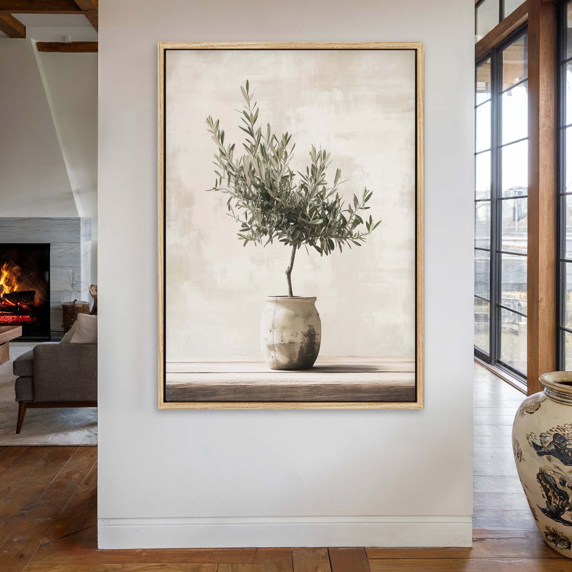 Olive Still Life No.8 Canvas Print Small — 18×24″ Natural Wall Art - Melrose Editions