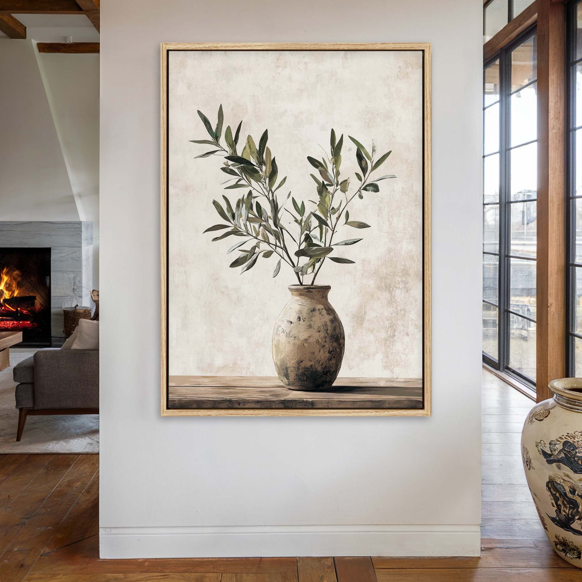 Olive Still Life No.9 Canvas Print Small — 18×24″ Natural Wall Art - Melrose Editions