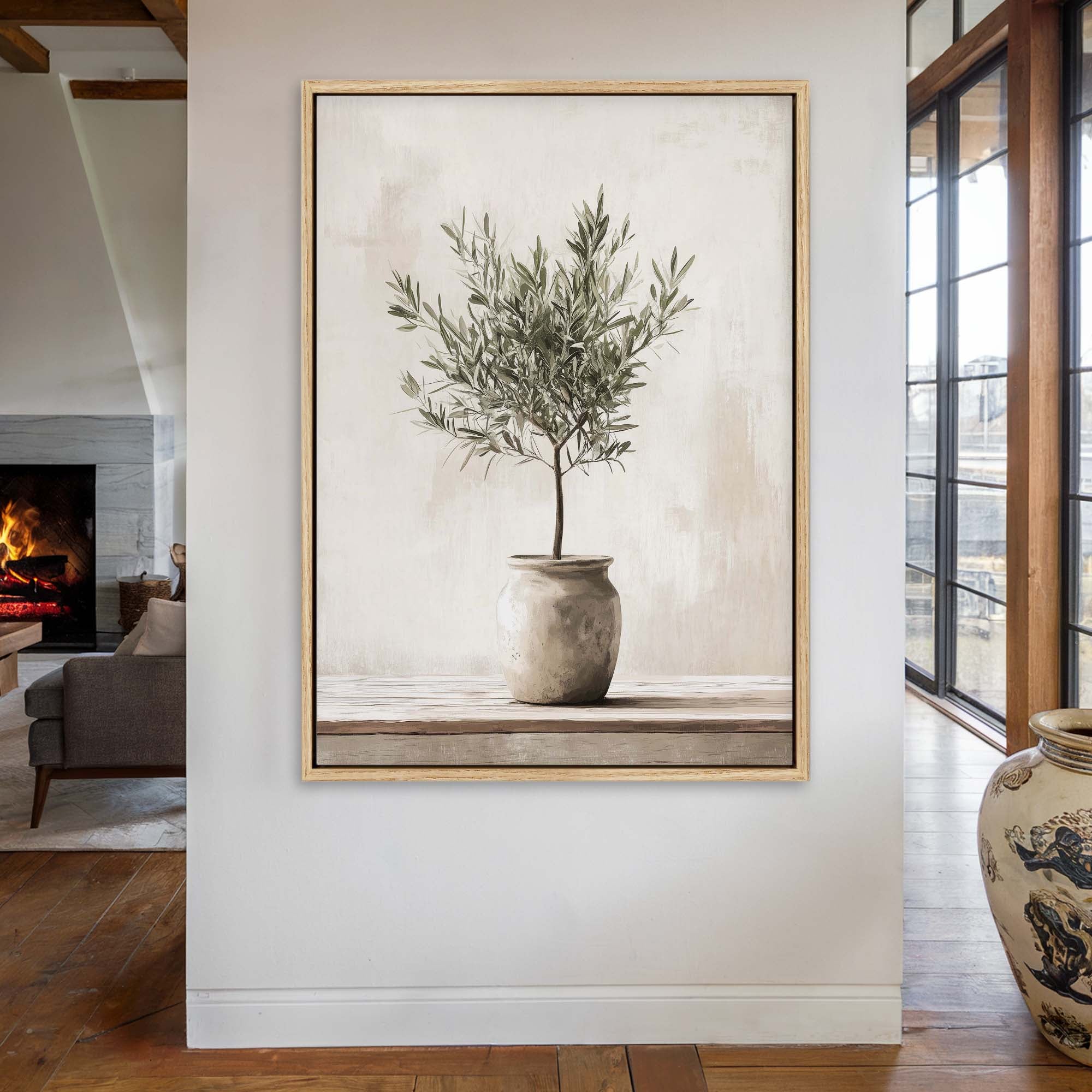 Olive Still Life No.10 Canvas Print Small — 18×24″ Natural Wall Art - Melrose Editions