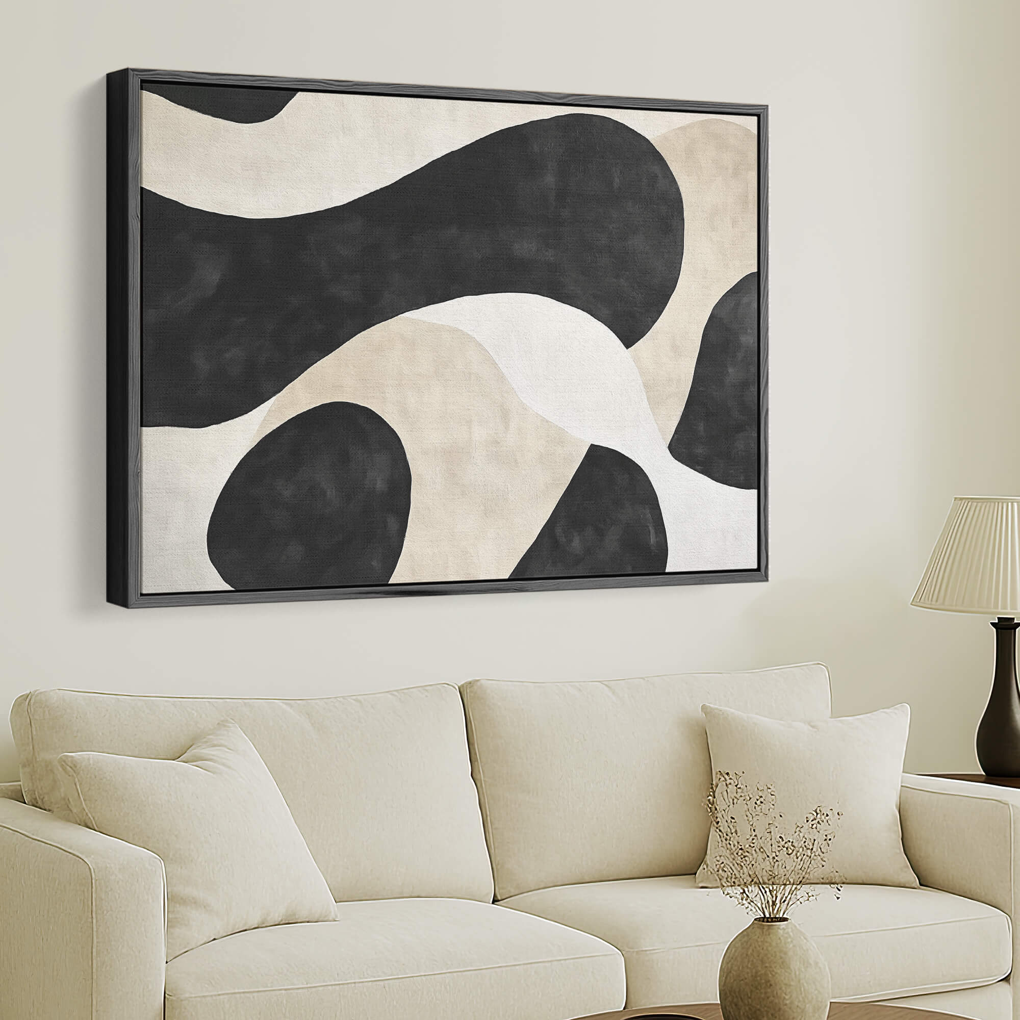 Mono Flow Framed Canvas Wall Art - Melrose Editions