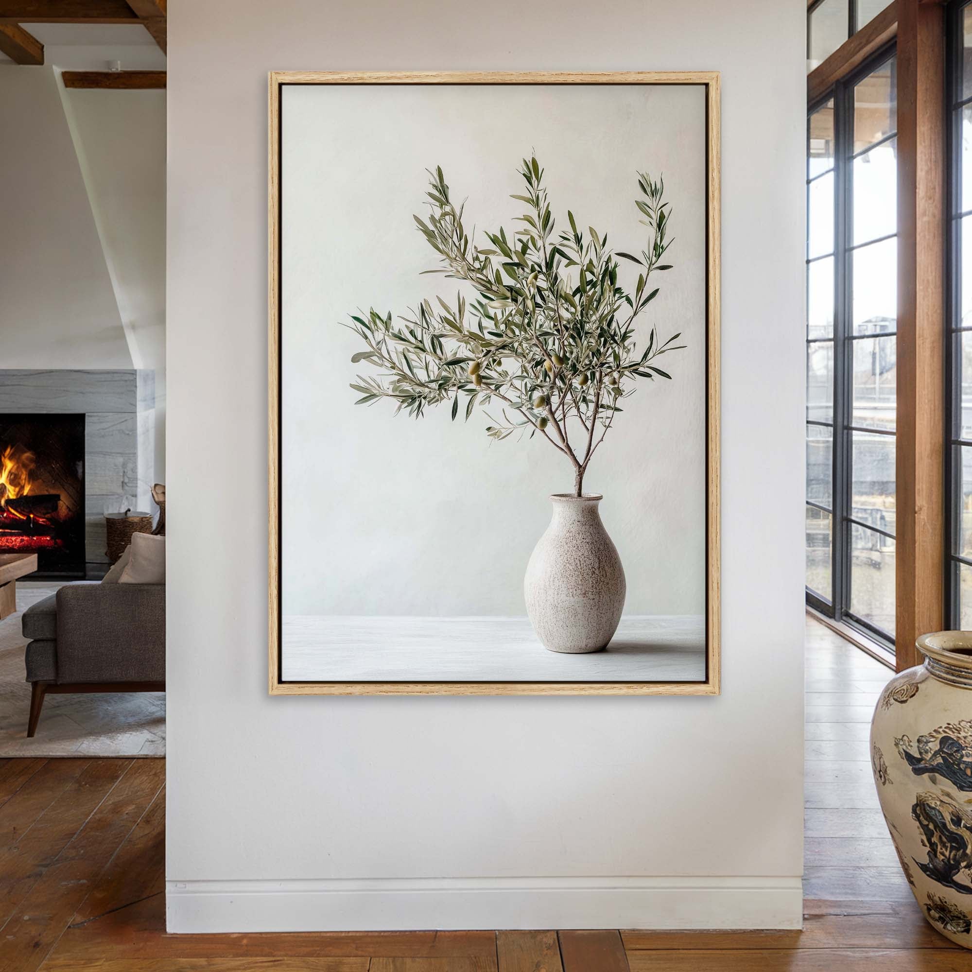 Harvested Olive Branch Canvas Print Small — 18×24″ Natural Wall Art - Melrose Editions