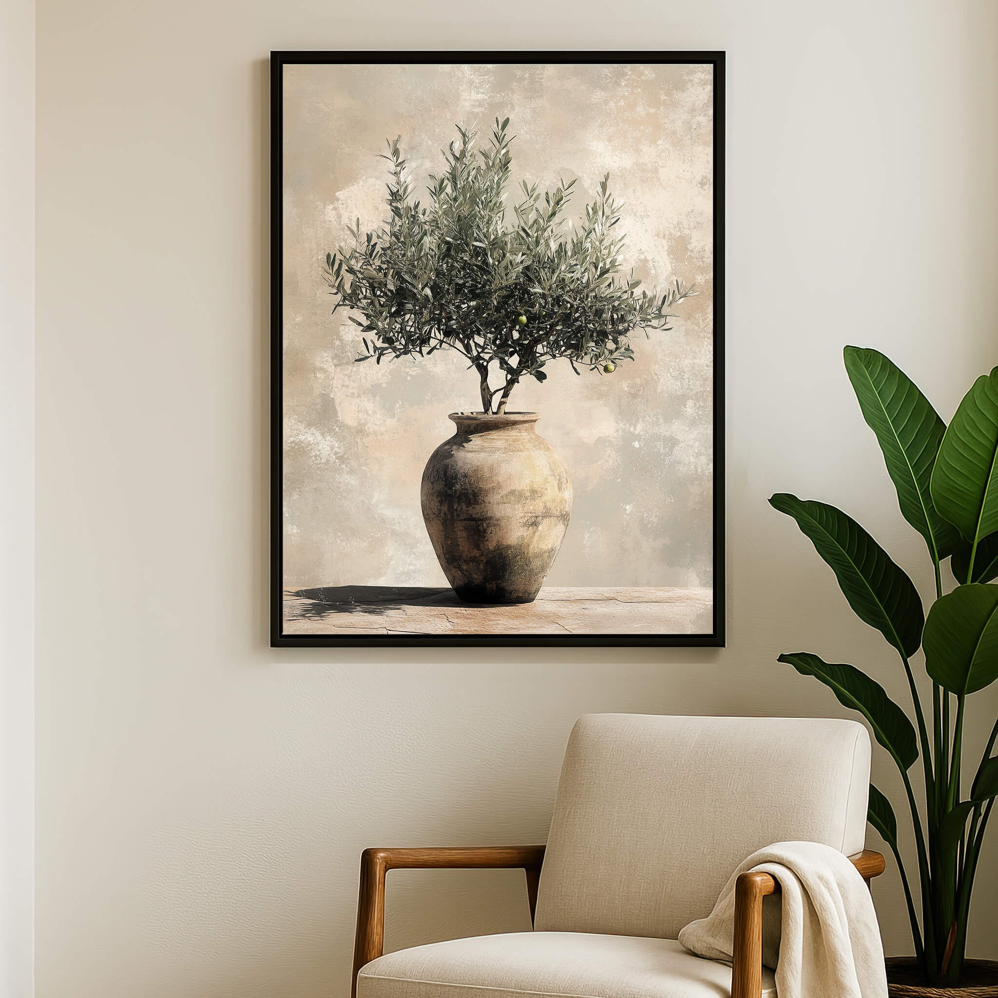 Vintage Olive Pot No.1 Canvas Print Wall Art - Melrose Editions