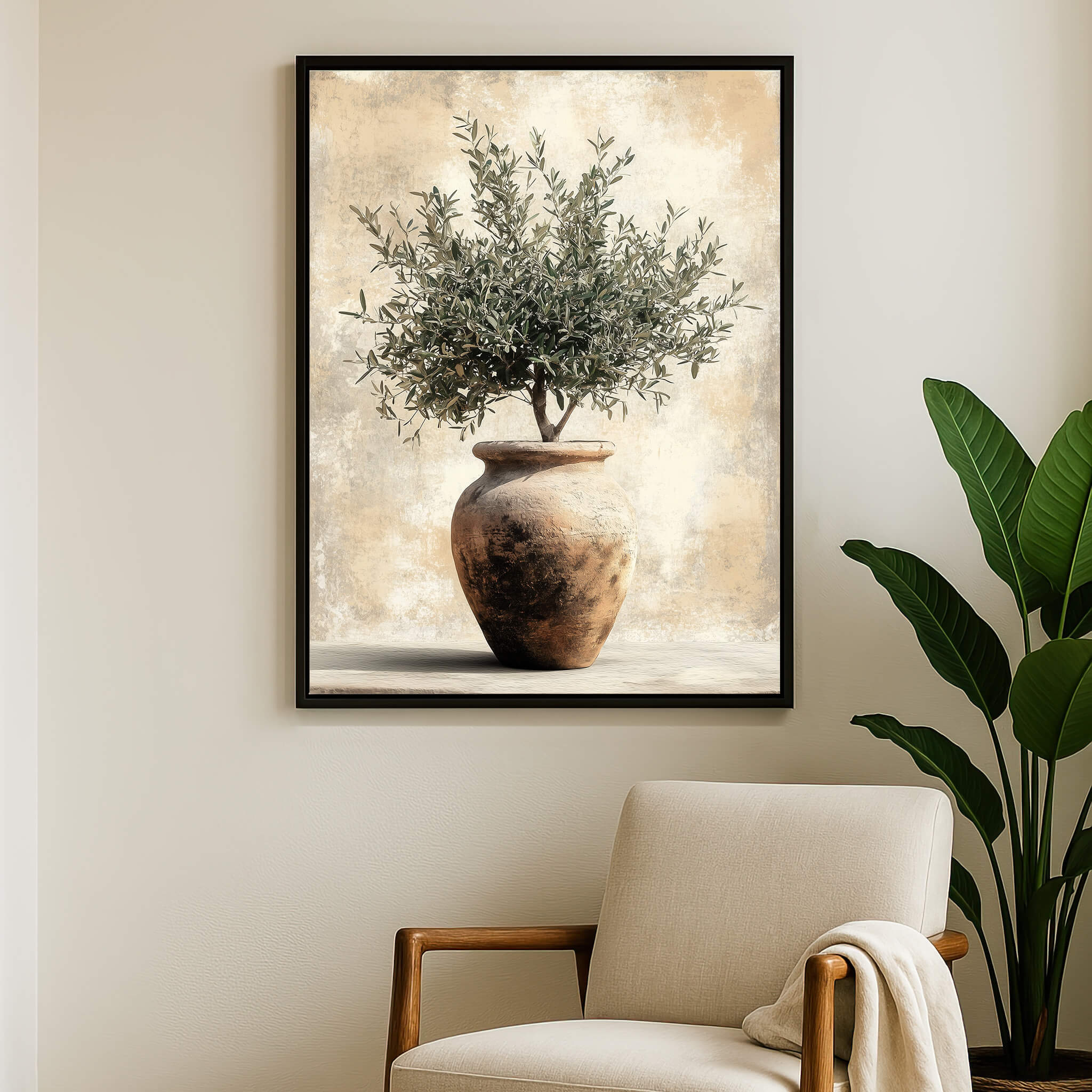 Vintage Olive Pot No.2 Canvas Print Wall Art - Melrose Editions