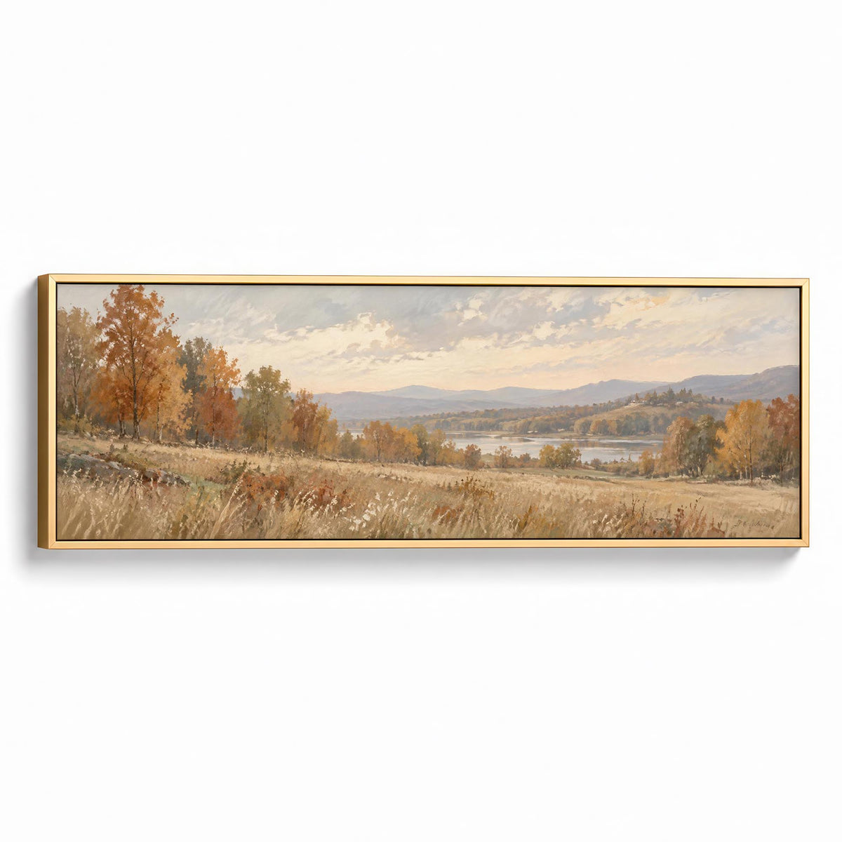 Autumn Woodland Canvas Print Gold Wall Art - Melrose Editions