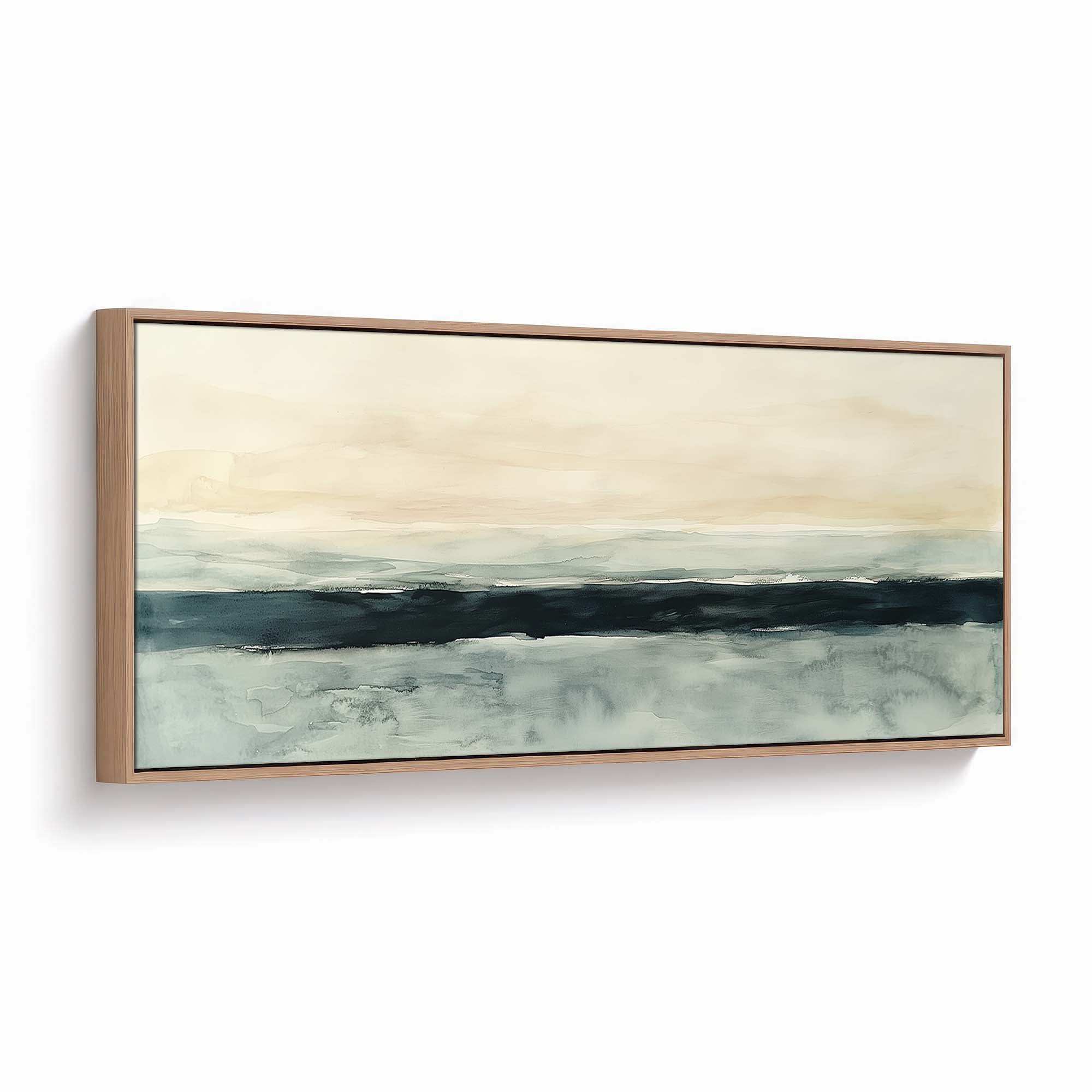 Charcoal Horizon Canvas Print Natural Wall Art - Melrose Editions