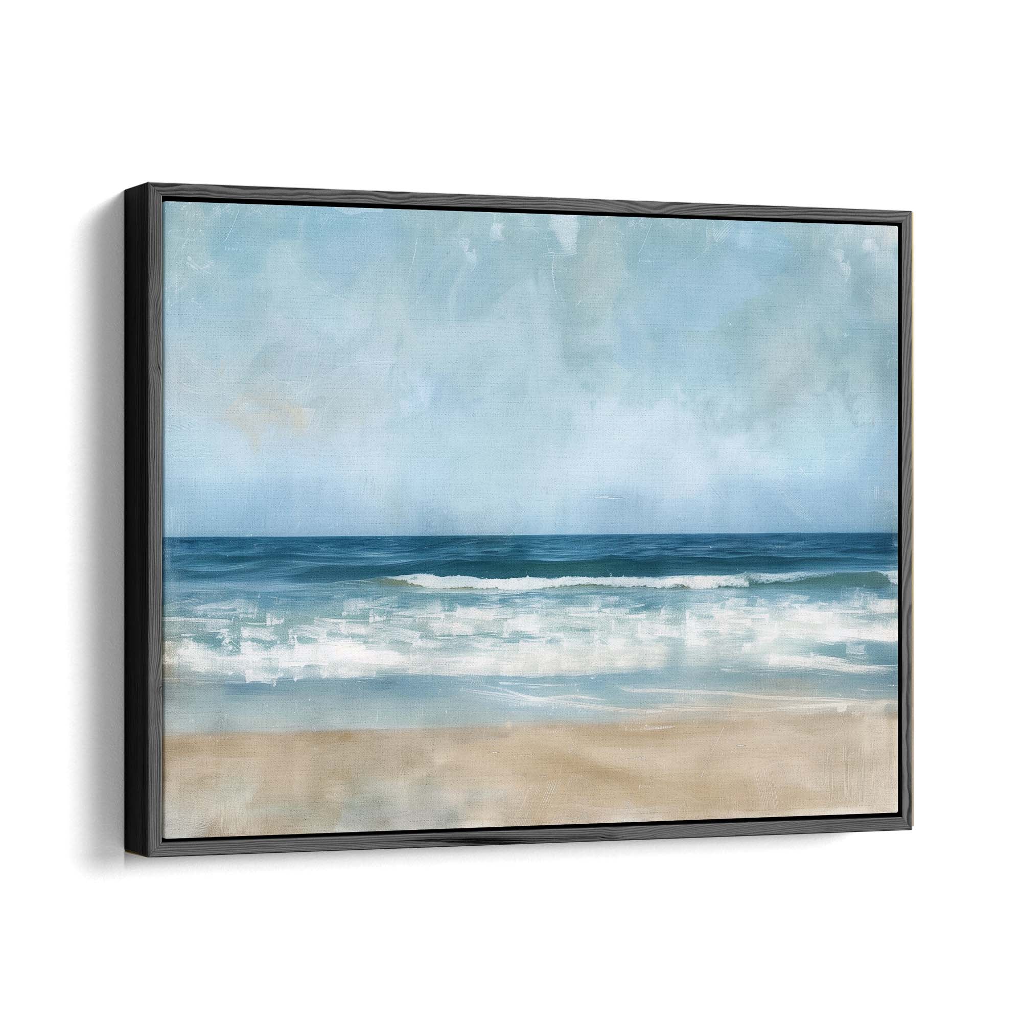 Coastal Reflections Framed Canvas Black Wall Art - Melrose Editions
