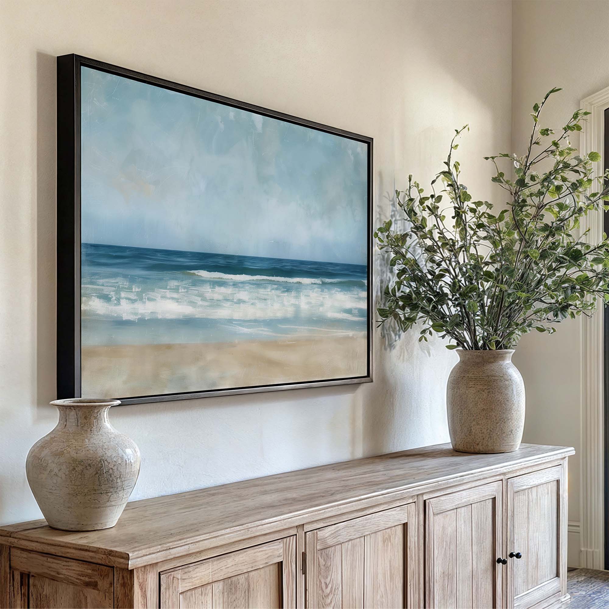 Coastal Reflections Framed Canvas Wall Art - Melrose Editions