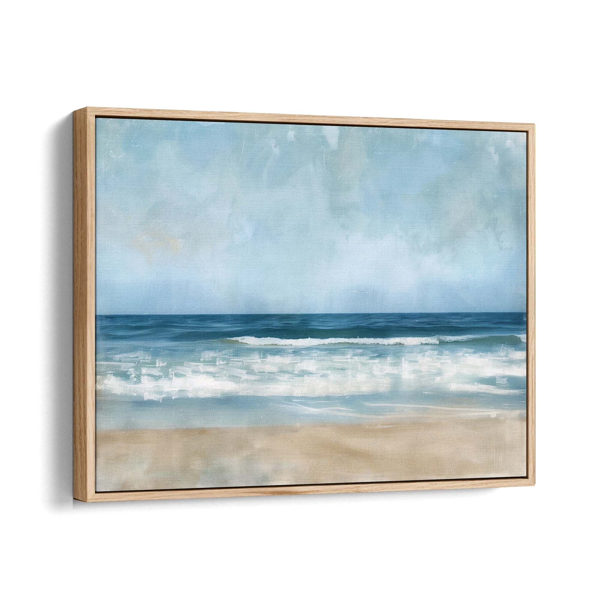 Coastal Reflections Framed Canvas Natural Wall Art - Melrose Editions