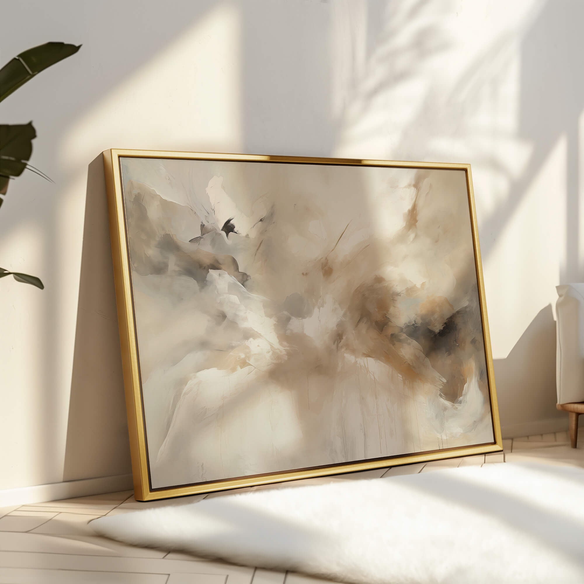 Drift Framed Canvas Small — 18×24″ Natural Wall Art - Melrose Editions