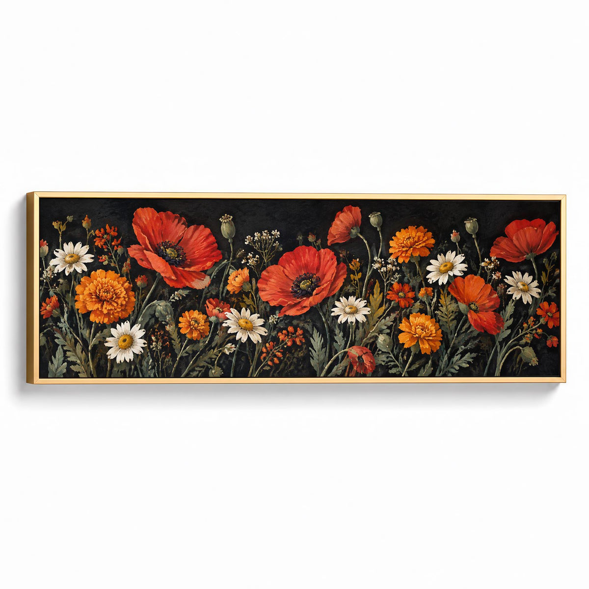 Evening Petals Canvas Print Gold Wall Art - Melrose Editions