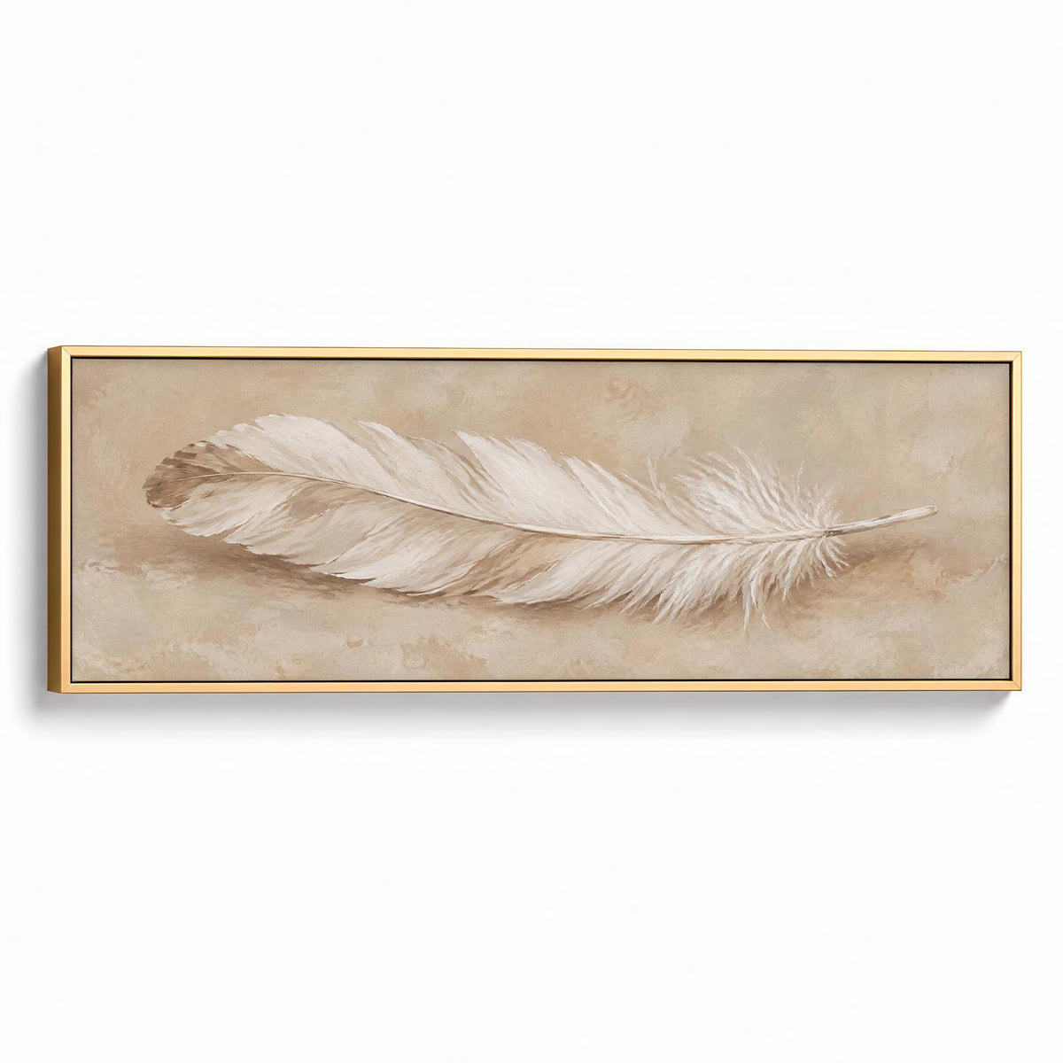 Feather Study Canvas Print Gold Wall Art - Melrose Editions