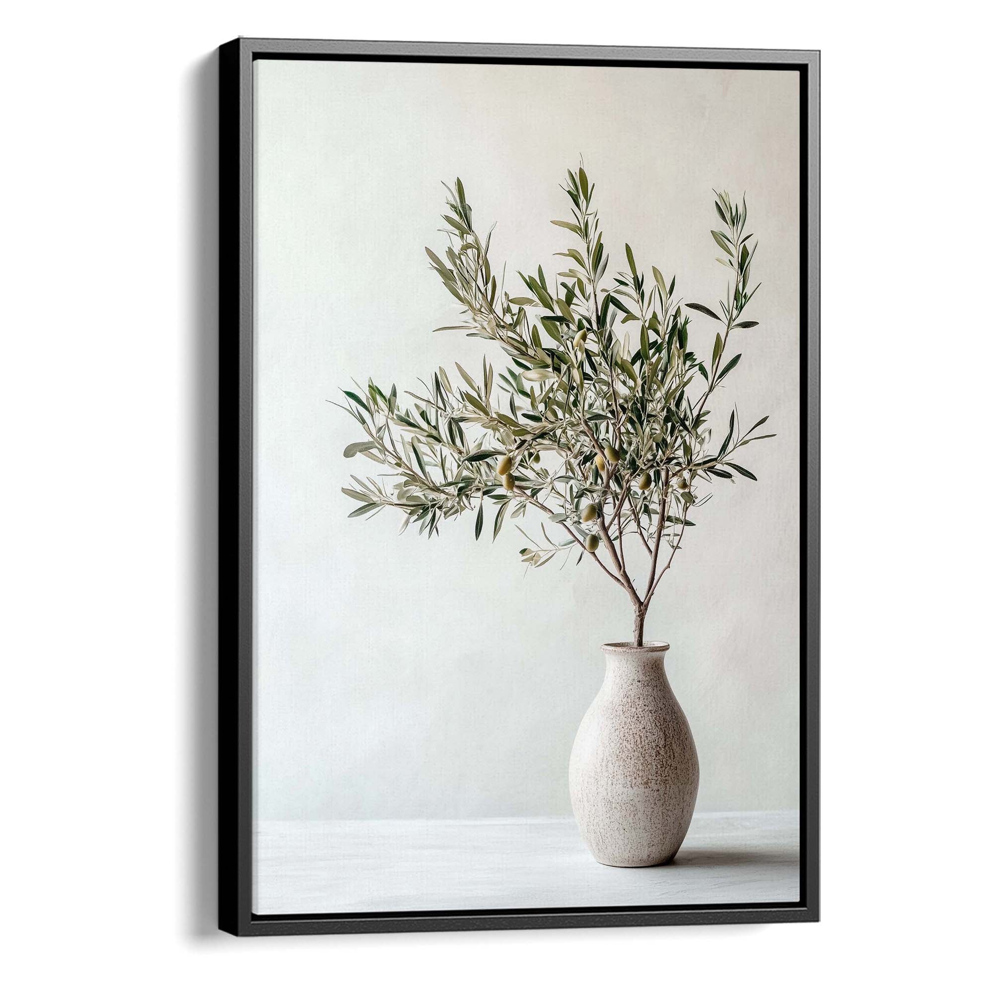 Harvested Olive Branch Canvas Print Black Wall Art - Melrose Editions
