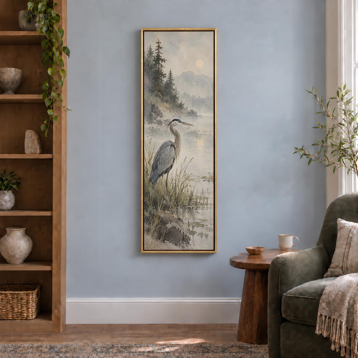 Heron Study Canvas Print Wall Art - Melrose Editions