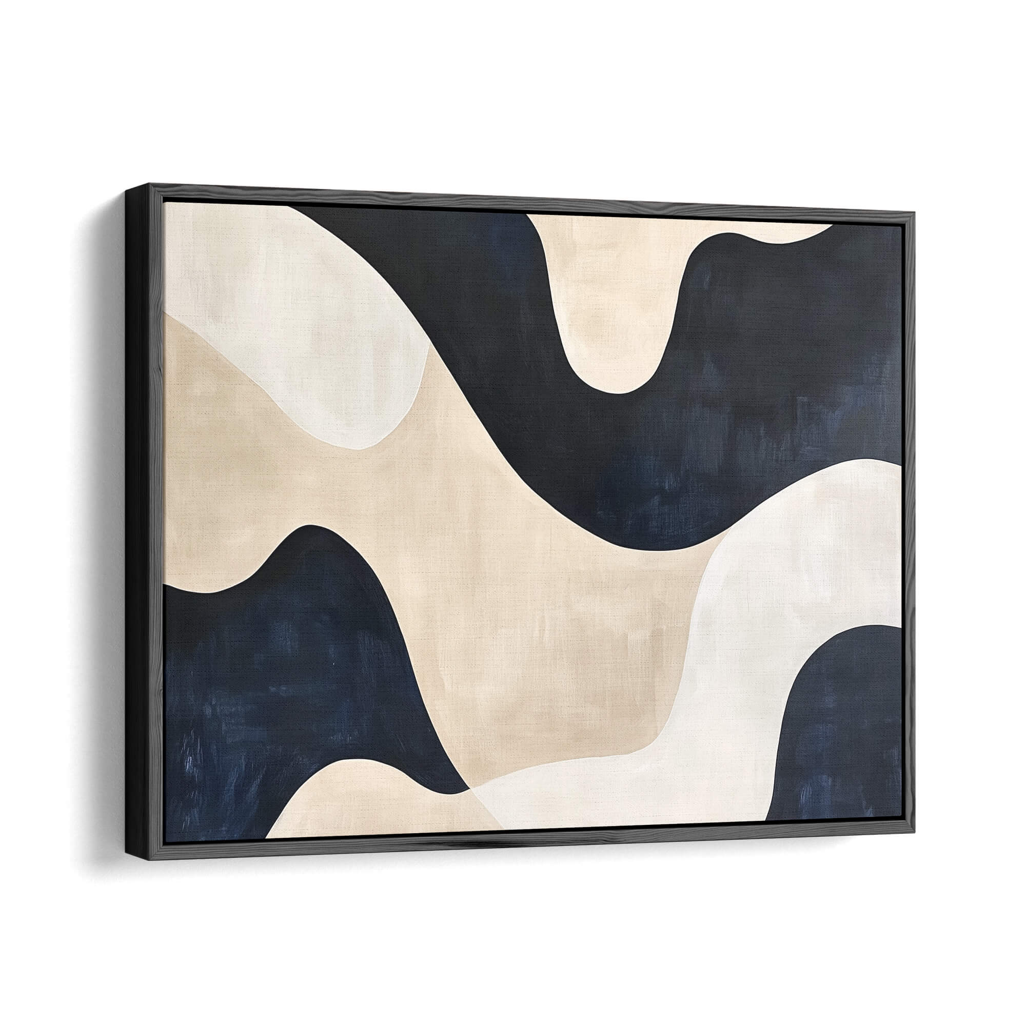 Indigo Sand Framed Canvas Black Wall Art - Melrose Editions