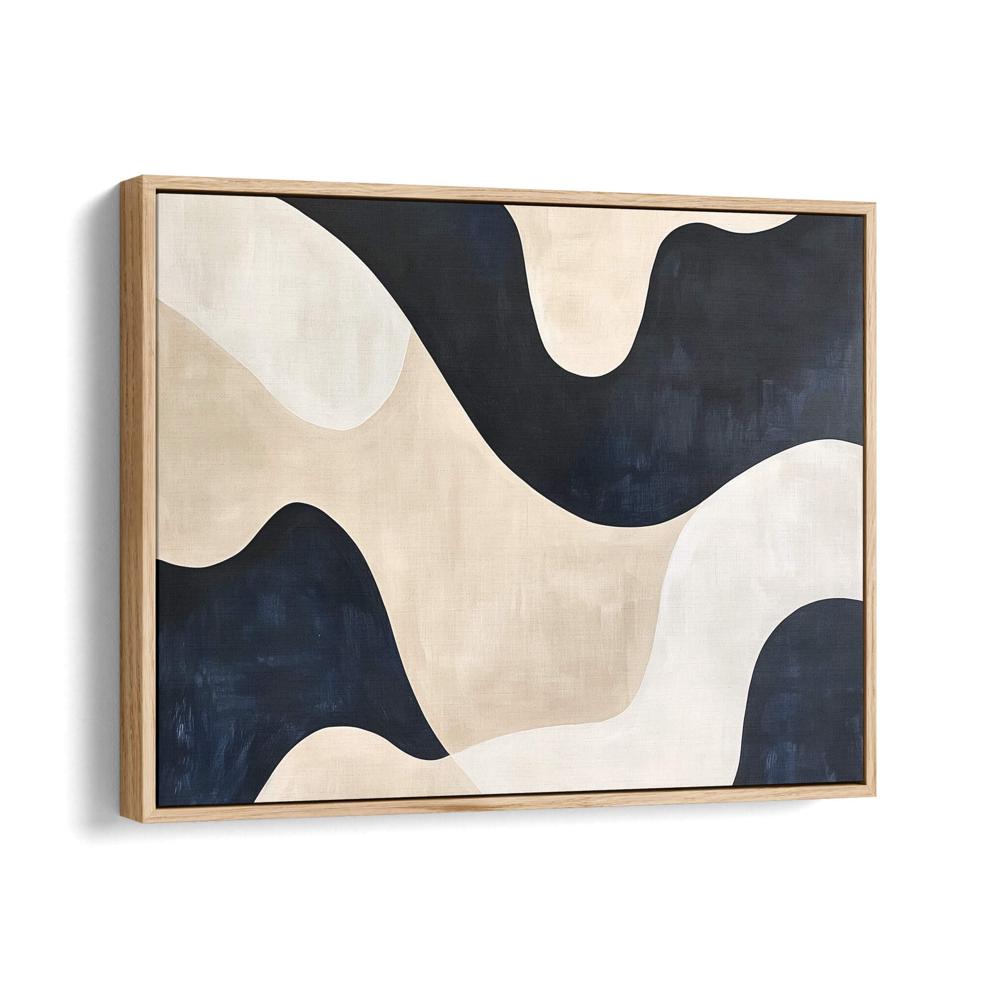 Indigo Sand Framed Canvas Natural Wall Art - Melrose Editions