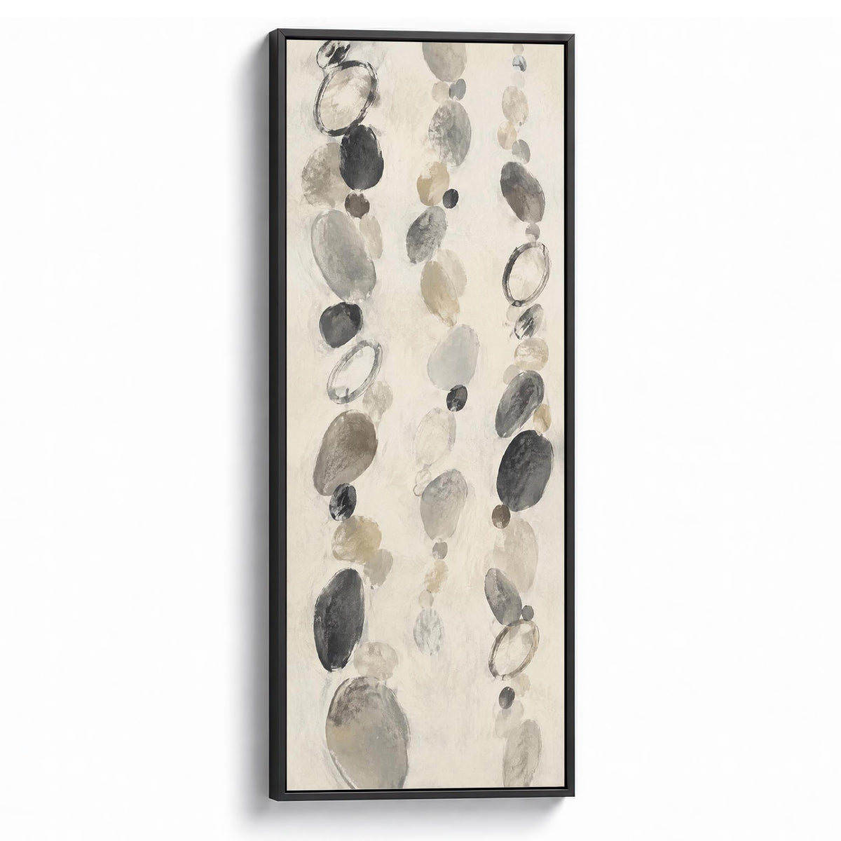 Ink Pebbles Canvas Print Black Wall Art - Melrose Editions