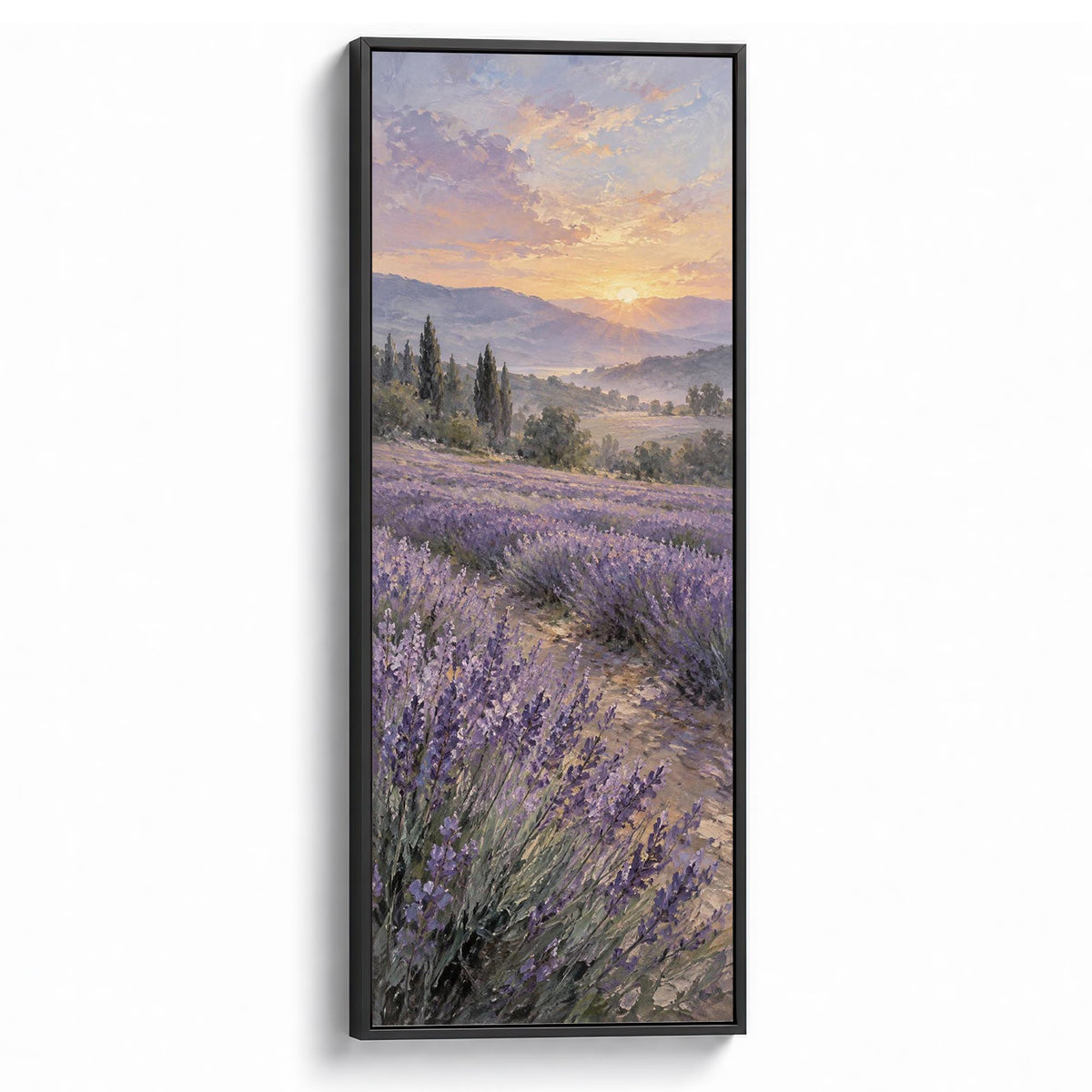 Lavender Fields Canvas Print Black Wall Art - Melrose Editions