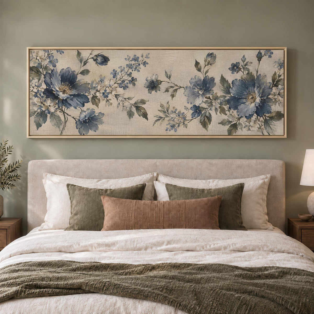 Linen Blue Canvas Print Wall Art - Melrose Editions