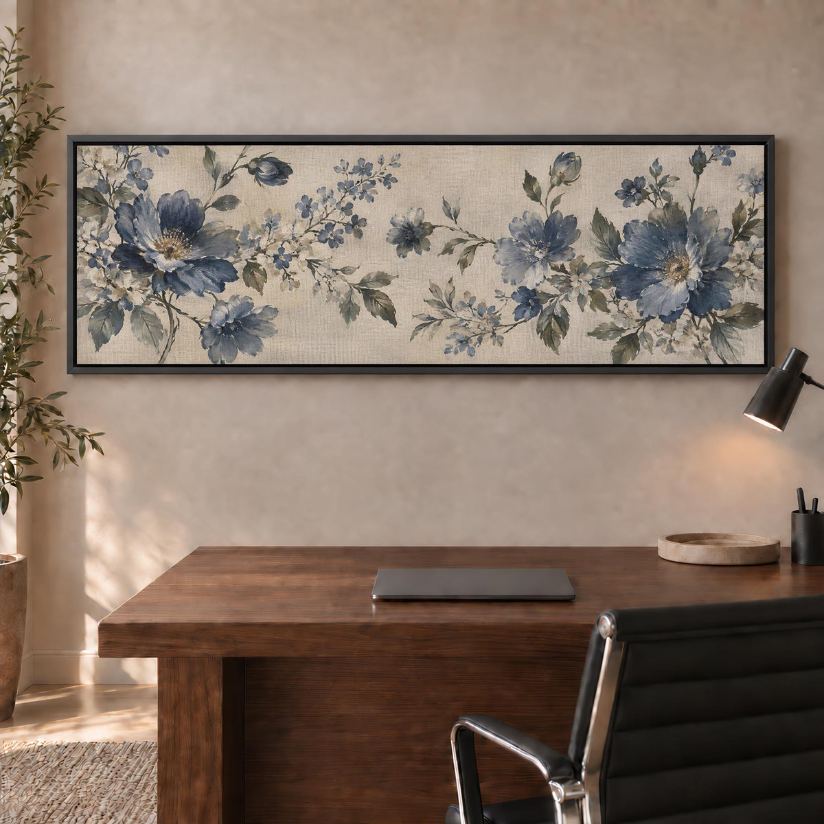 Linen Blue Canvas Print Wall Art - Melrose Editions