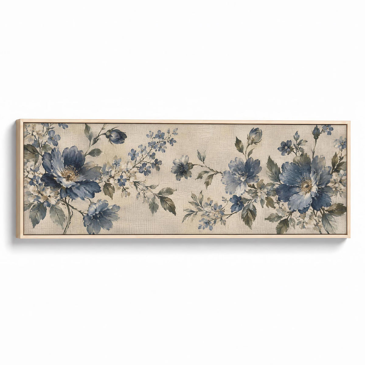 Linen Blue Canvas Print Natural Wall Art - Melrose Editions