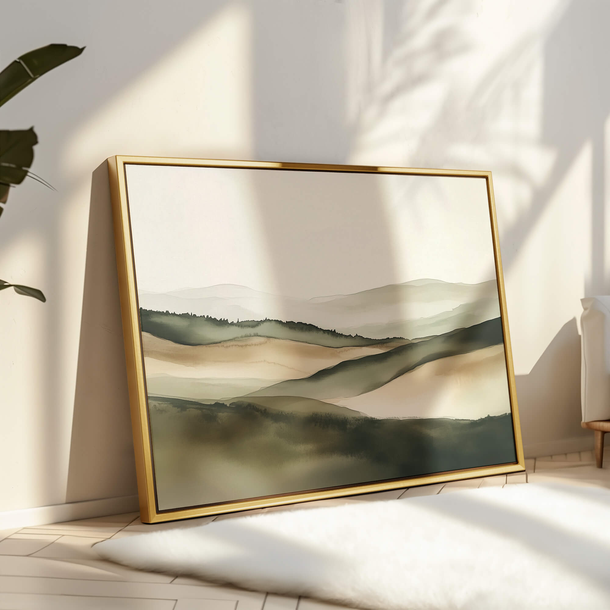 Meadow No1 Framed Canvas Small — 18×24″ Natural Wall Art - Melrose Editions