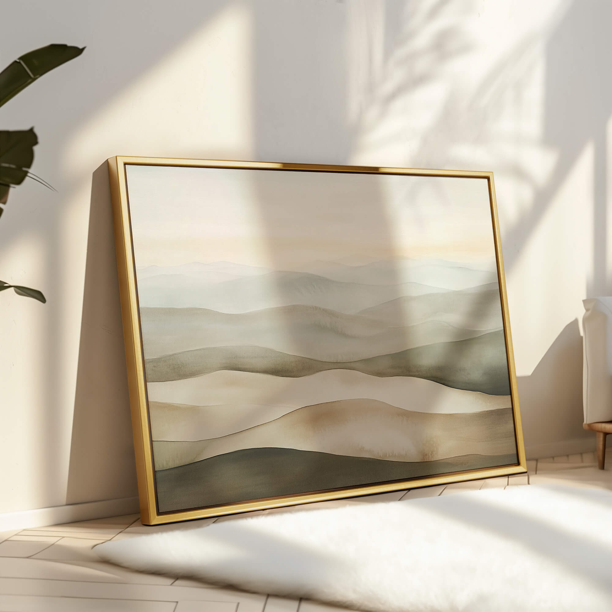 Meadow No2 Framed Canvas Small — 18×24″ Natural Wall Art - Melrose Editions