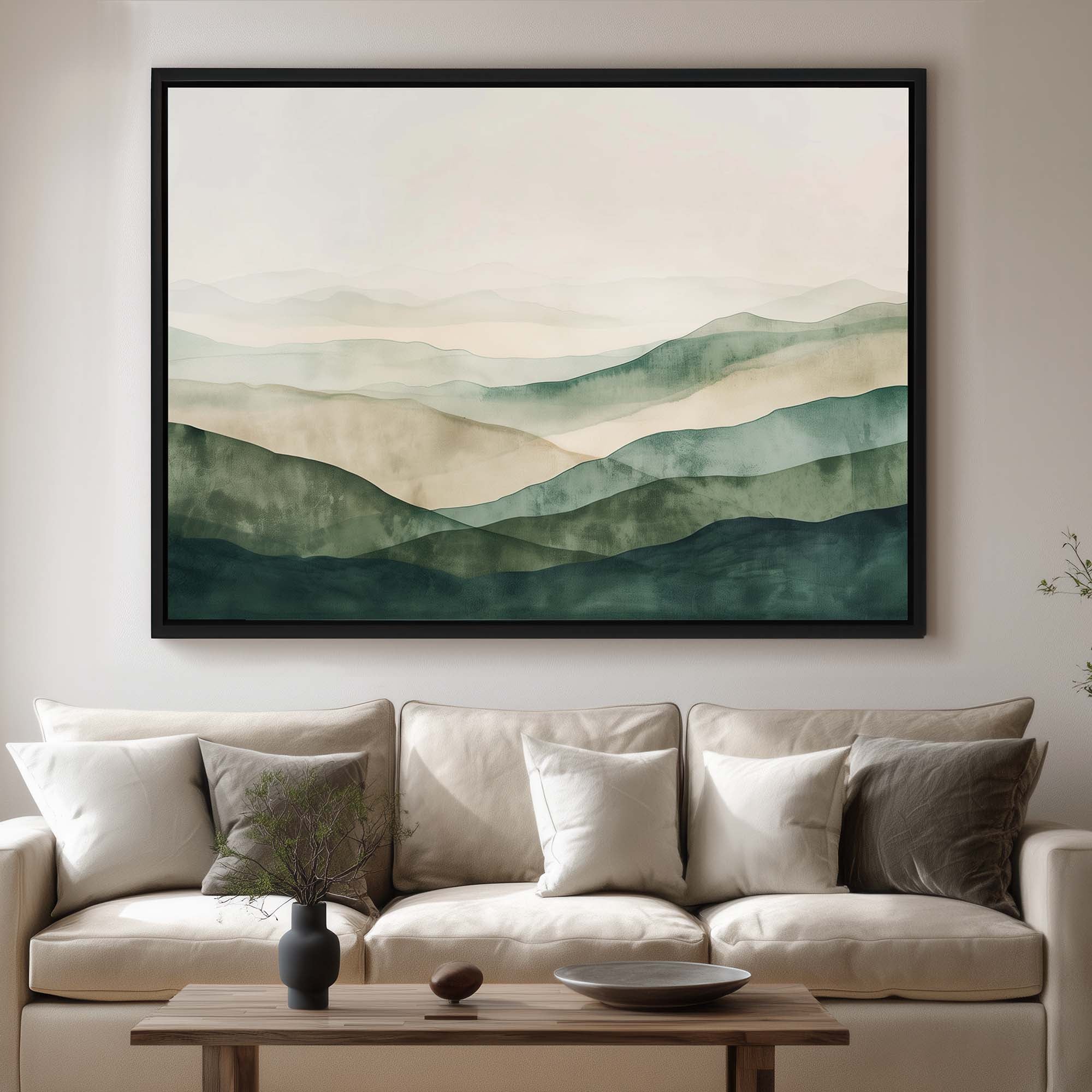 Gentle Hills Framed Canvas Small — 18×24″ Natural Wall Art - Melrose Editions
