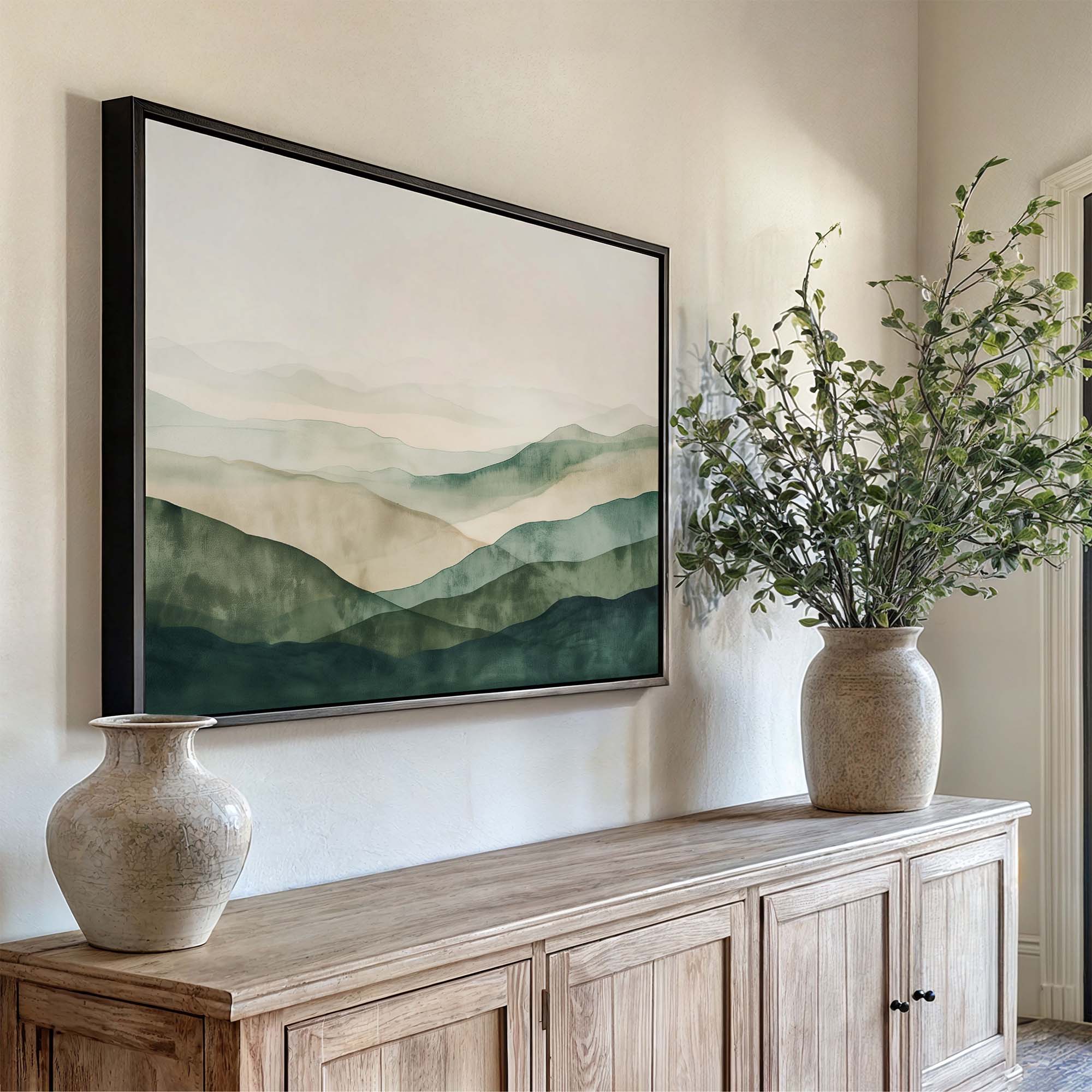 Gentle Hills Framed Canvas Wall Art - Melrose Editions