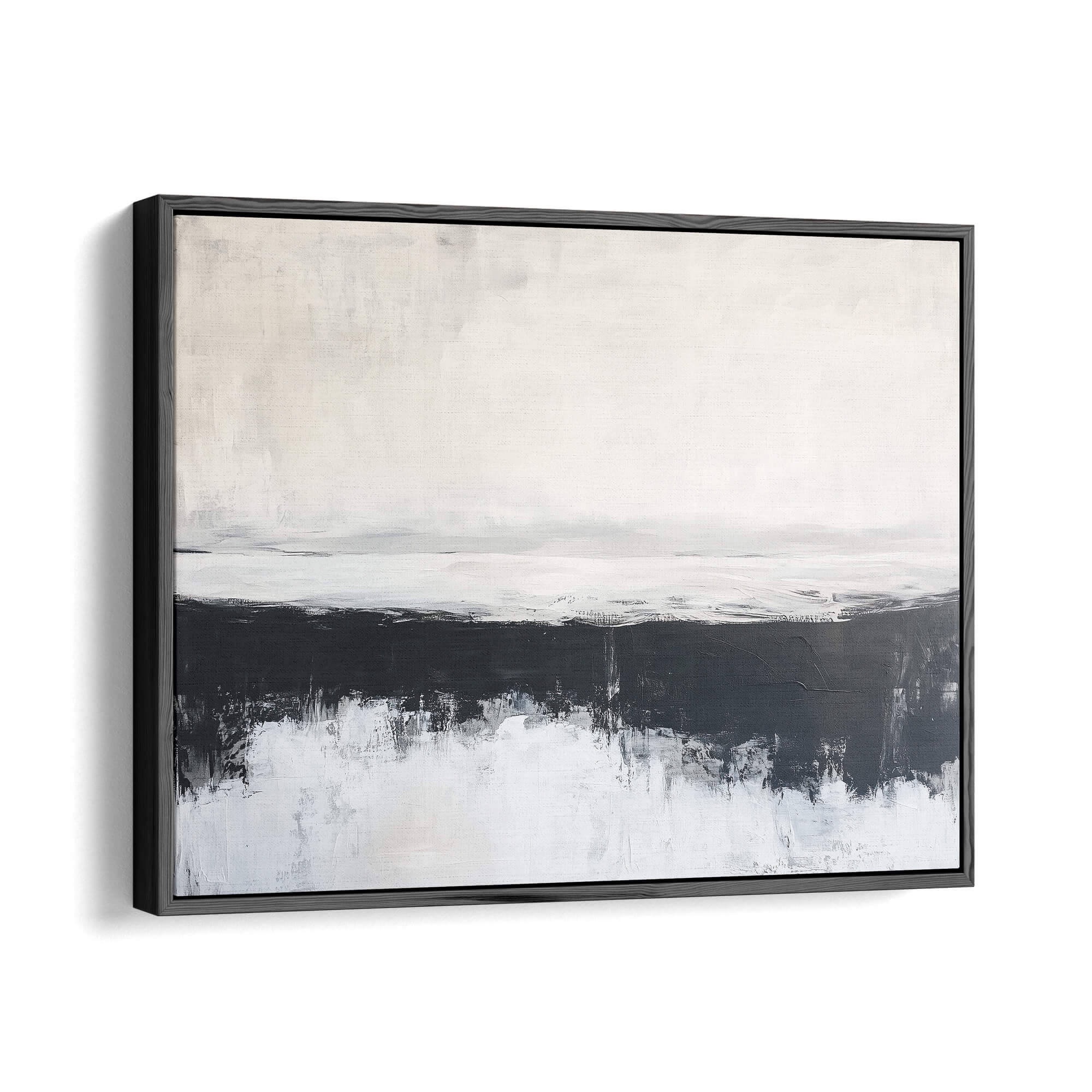 Monochrome Horizon Canvas Print Black Wall Art - Melrose Editions