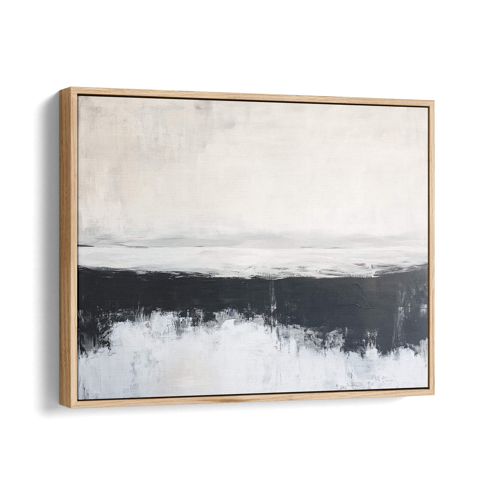 Monochrome Horizon Canvas Print Natural Wall Art - Melrose Editions