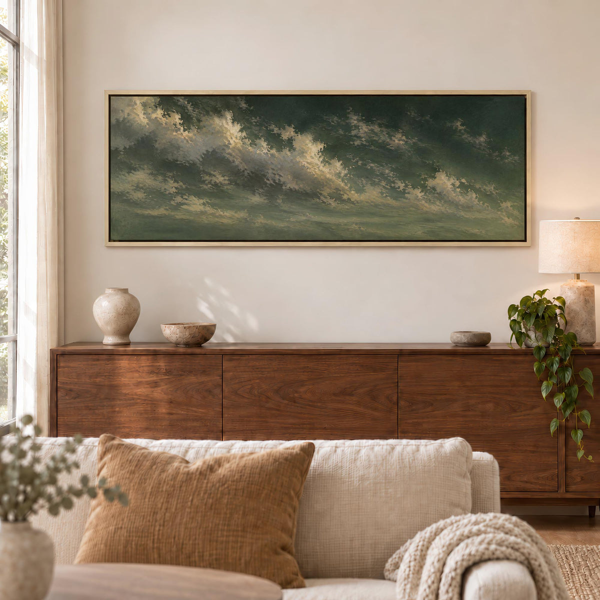Moss Clouds Canvas Print Wall Art - Melrose Editions