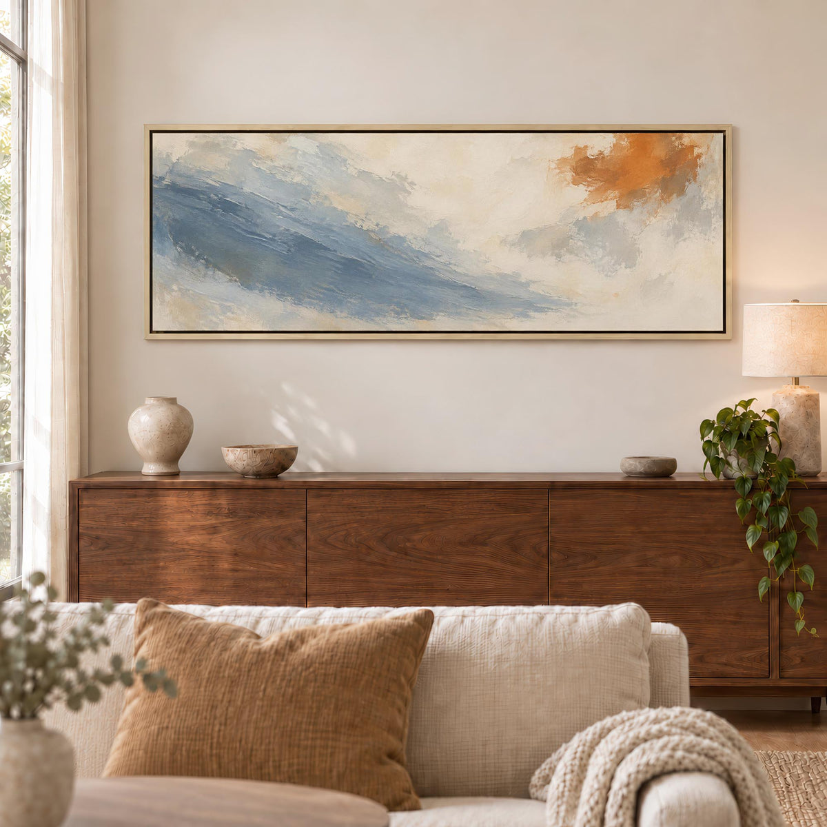 Ochre Blue Canvas Print Wall Art - Melrose Editions