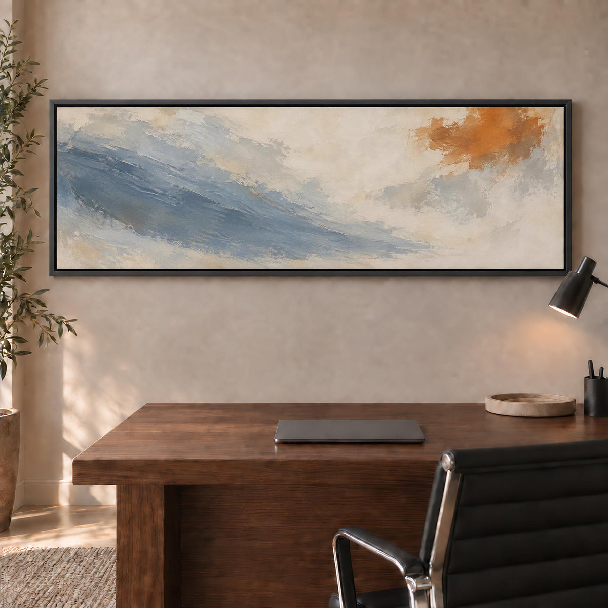 Ochre Blue Canvas Print Wall Art - Melrose Editions