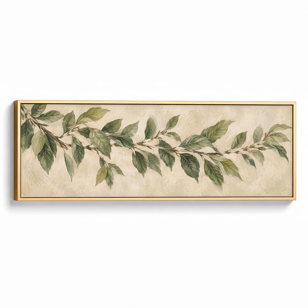Olive Spray Canvas Print Gold Wall Art - Melrose Editions