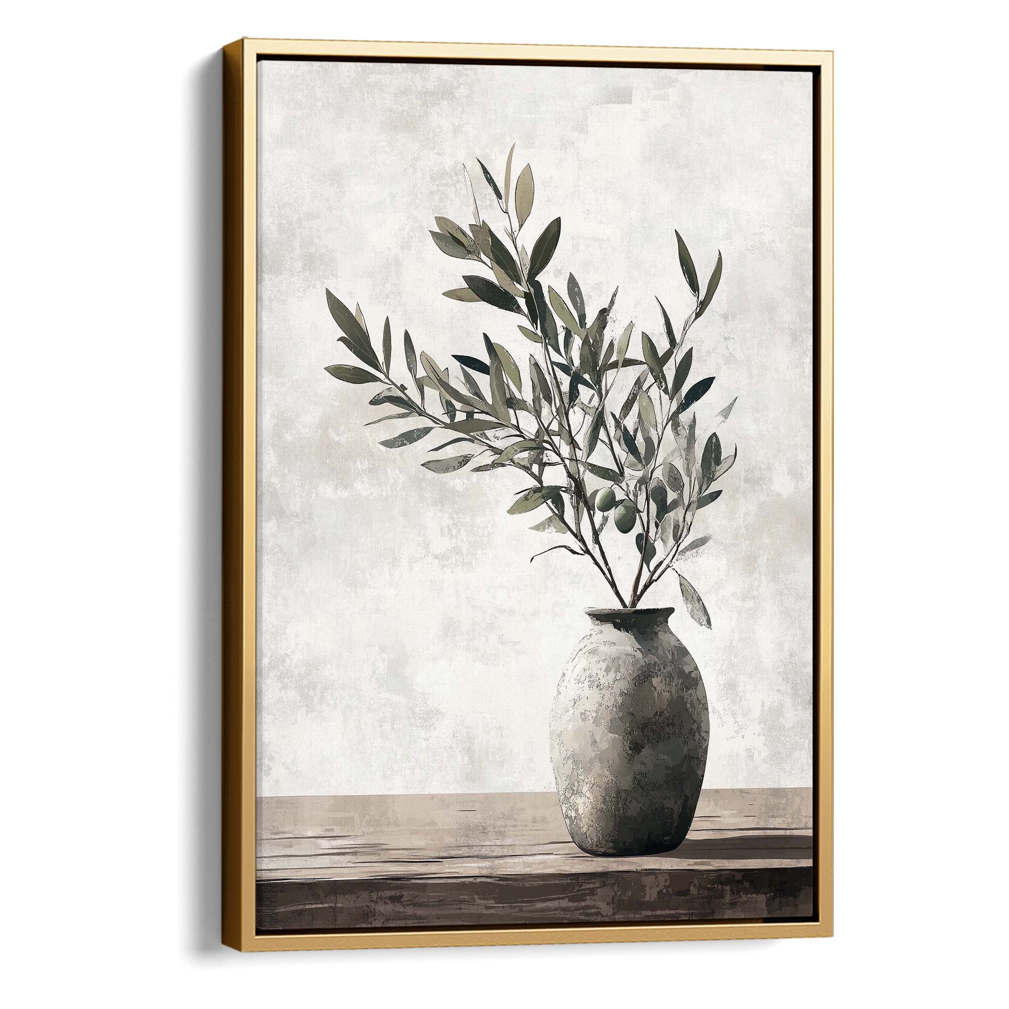 Olive Still Life No.1 Canvas Print Gold Wall Art - Melrose Editions