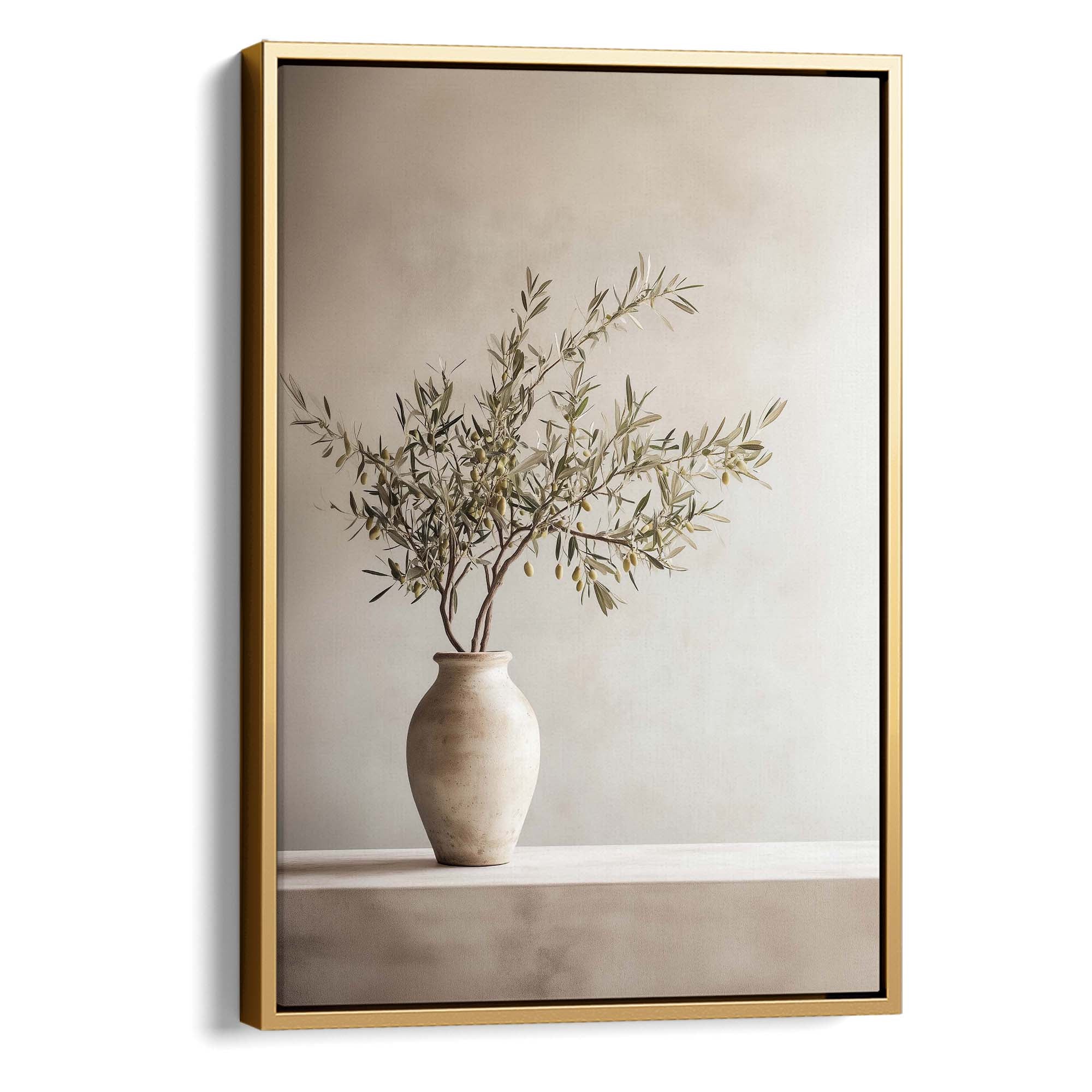 Olive Still Life No.4 Canvas Print Gold Wall Art - Melrose Editions