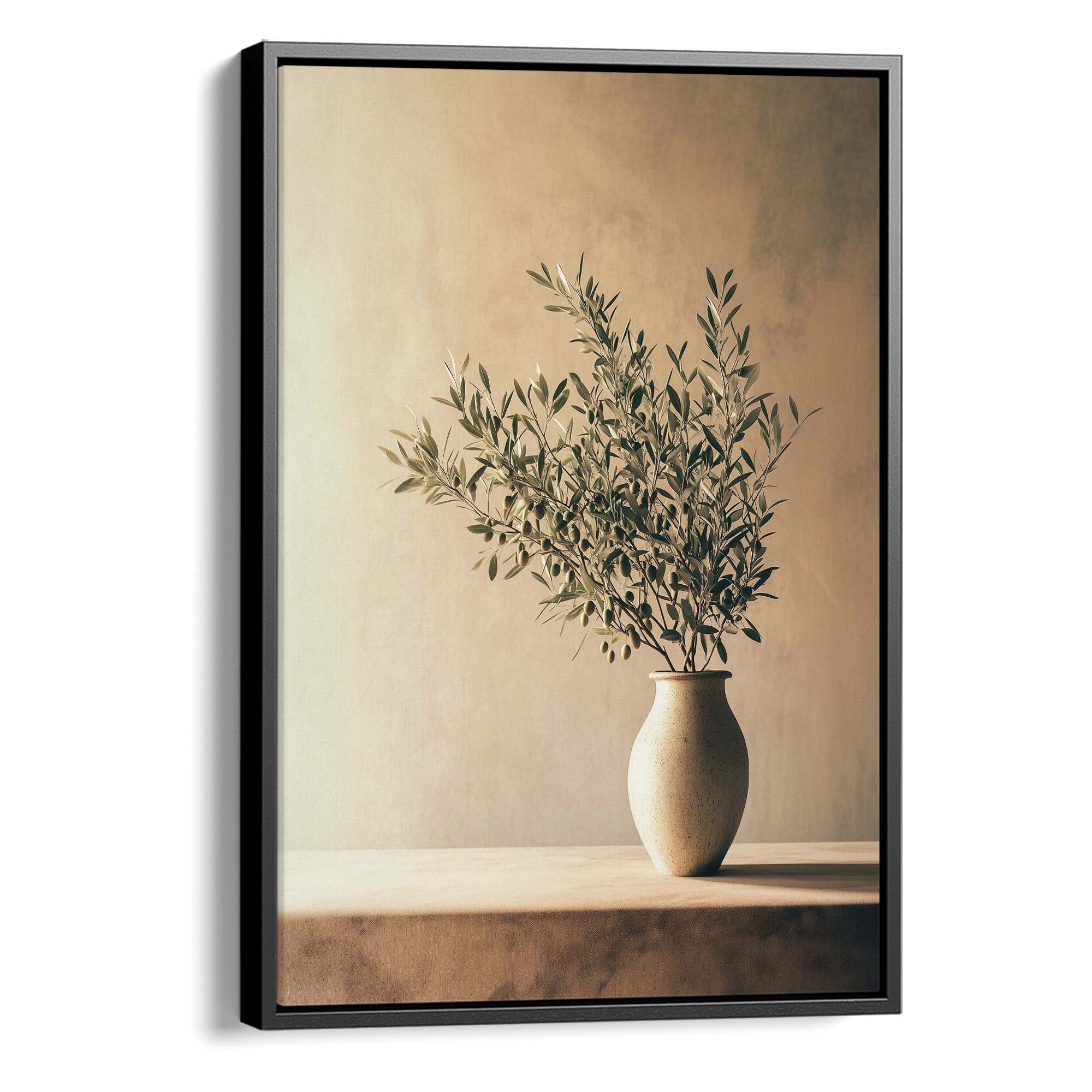 Olive Still Life No.6 Canvas Print Black Wall Art - Melrose Editions