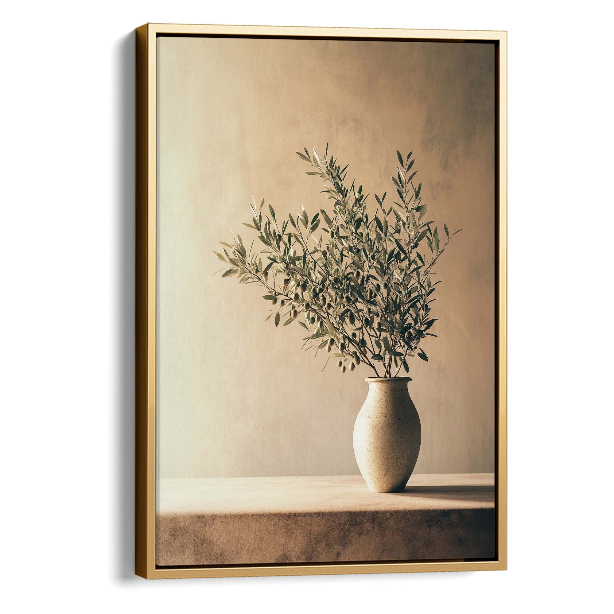 Olive Still Life No.6 Canvas Print Gold Wall Art - Melrose Editions