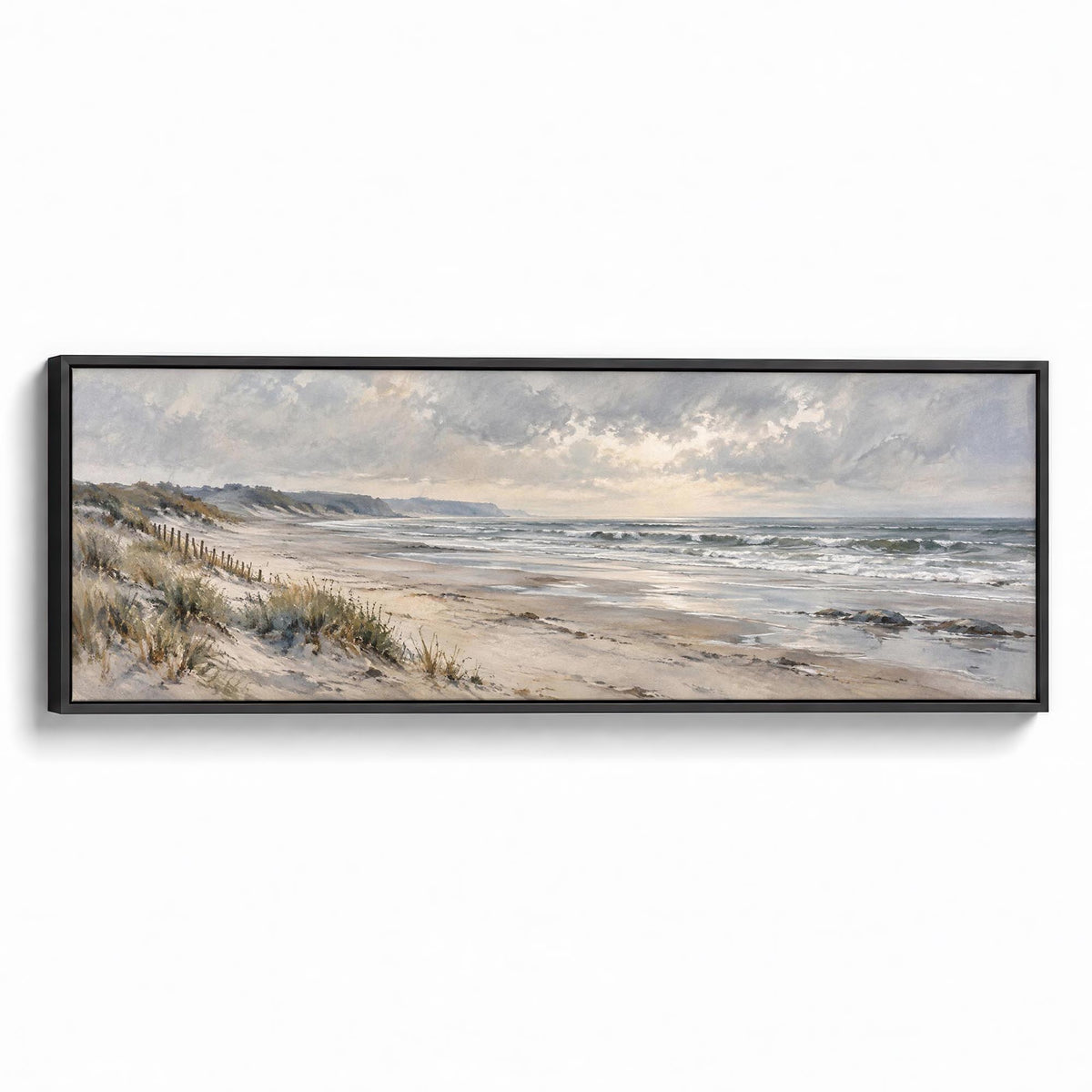 Pale Beach Canvas Print Black Wall Art - Melrose Editions