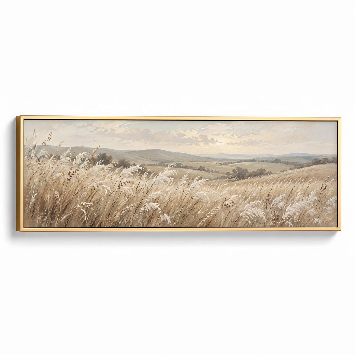 Pale Grasses Canvas Print Gold Wall Art - Melrose Editions