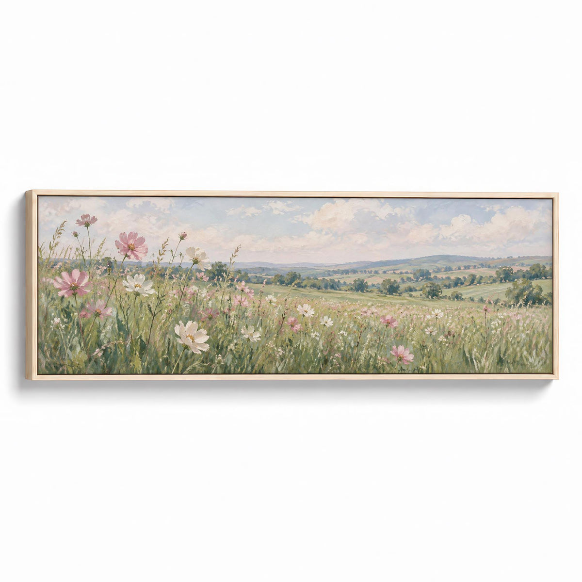 Pink Meadow Canvas Print Natural Wall Art - Melrose Editions