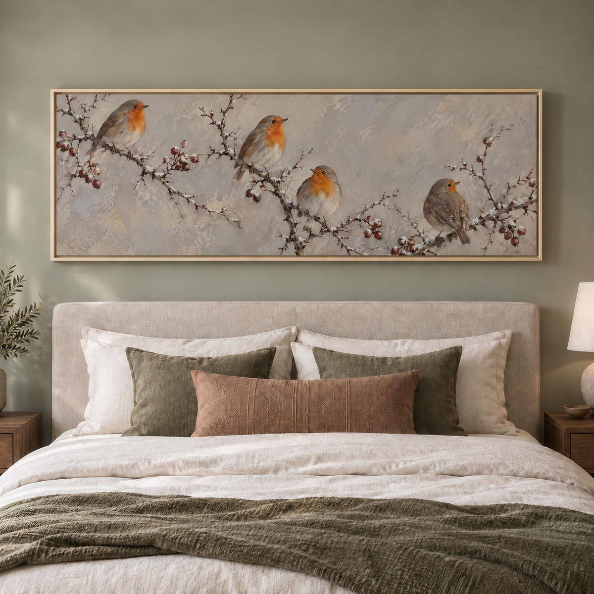 Resting Robins Canvas Print Wall Art - Melrose Editions