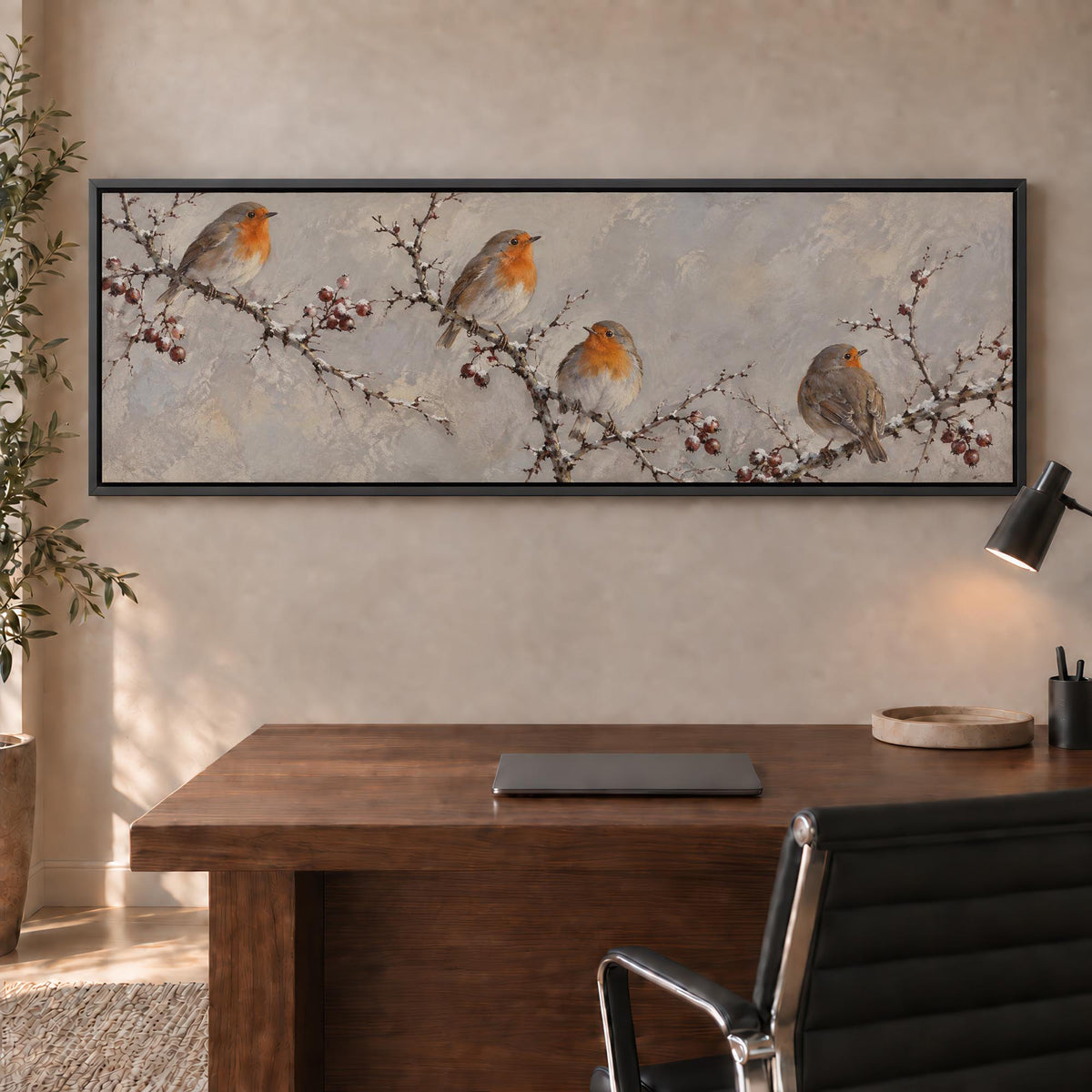 Resting Robins Canvas Print Wall Art - Melrose Editions