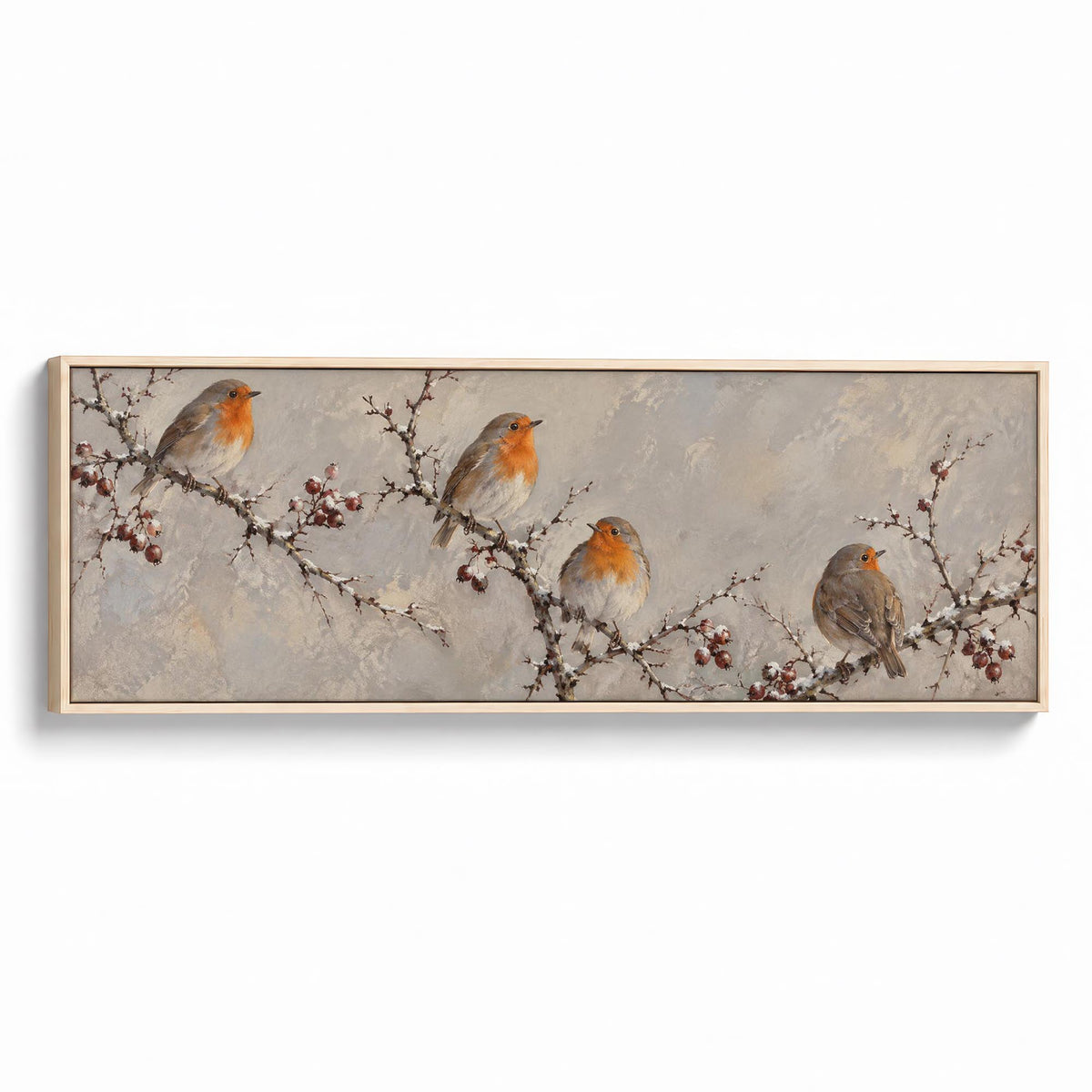 Resting Robins Canvas Print Natural Wall Art - Melrose Editions